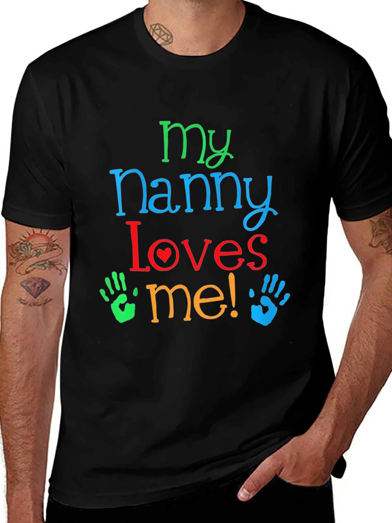 Variant 7 of My Nanny Loves Me! Black T-Shirt