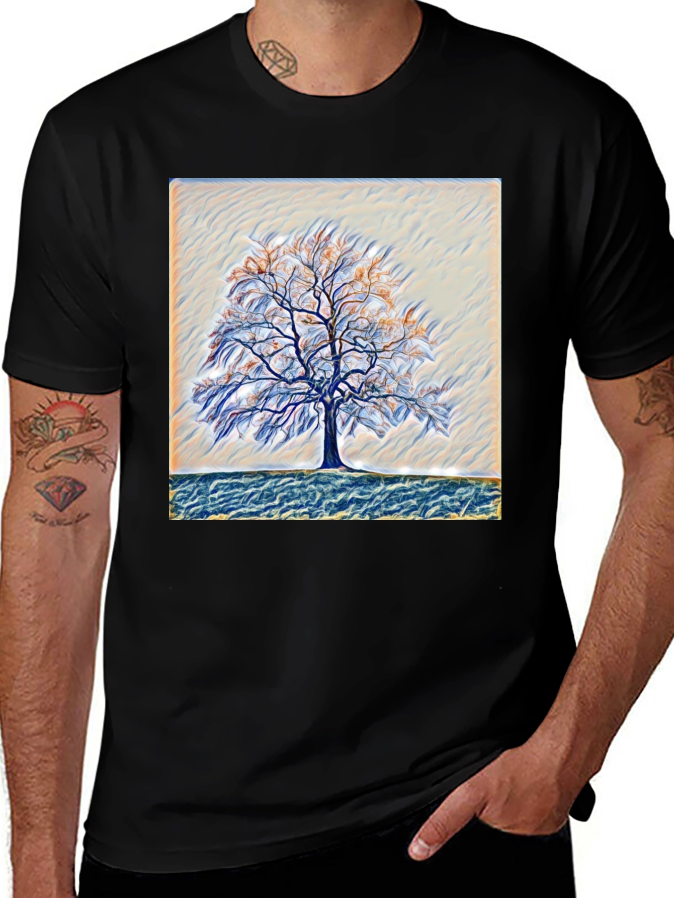 Variant 29 of Abstract Tree Graphic Tee - Nature Art T-Shirt