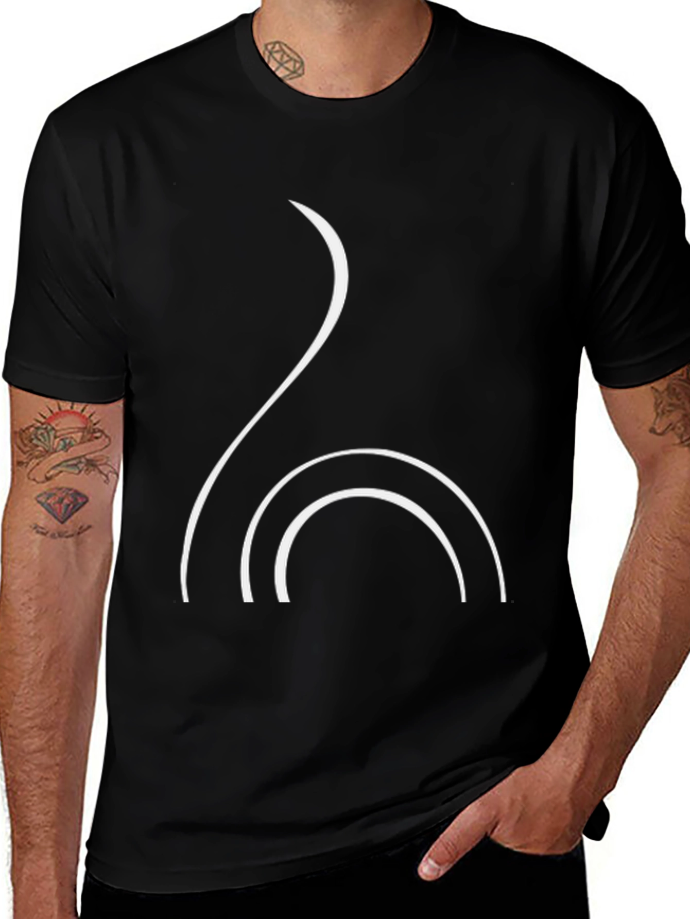 Variant 8 of Minimalist Line Art Graphic T-Shirt - Soft Cotton Blend
