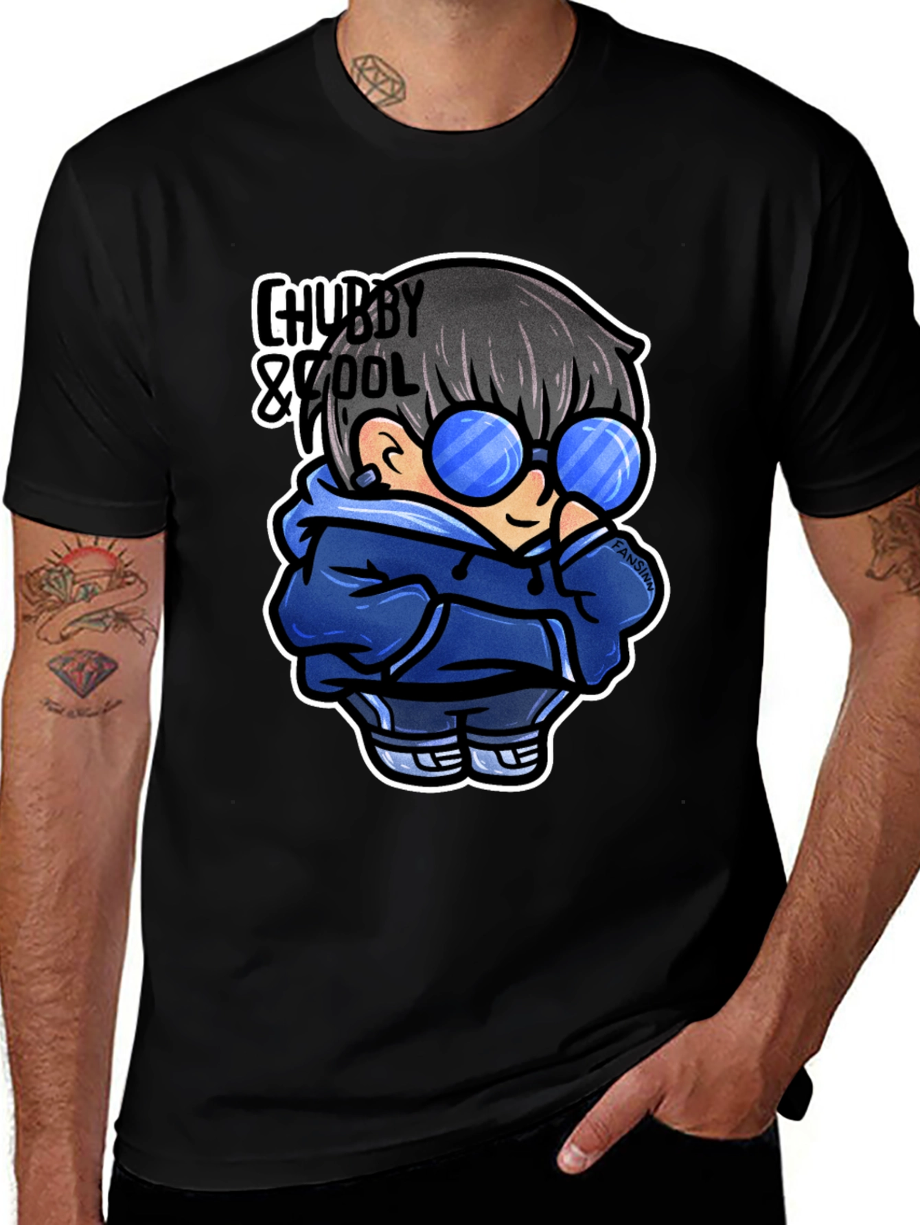 Variant 18 of Chubby & Cool Graphic Tee - Black Cotton T-Shirt