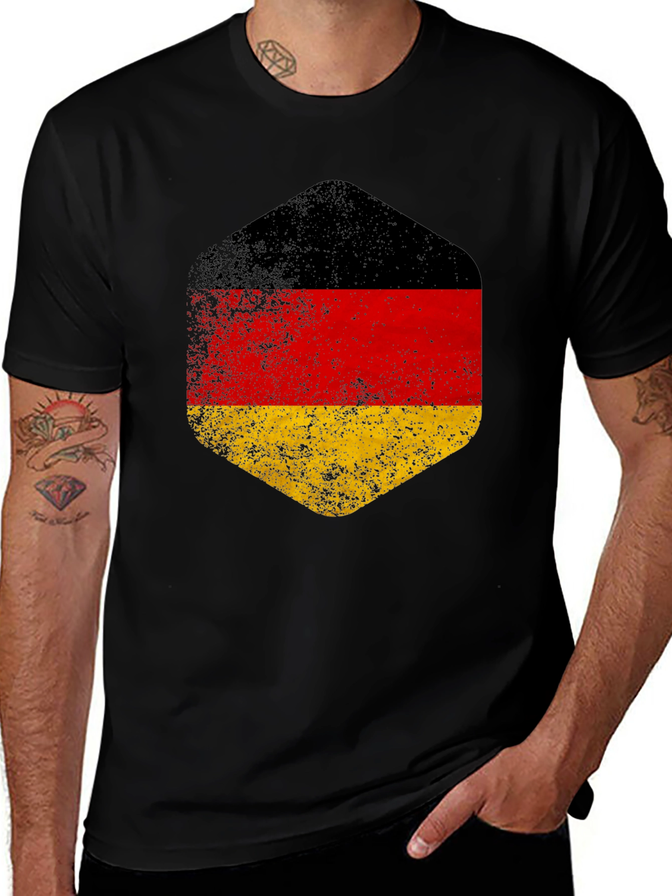 Variant 25 of German Flag Distressed Graphic T-Shirt