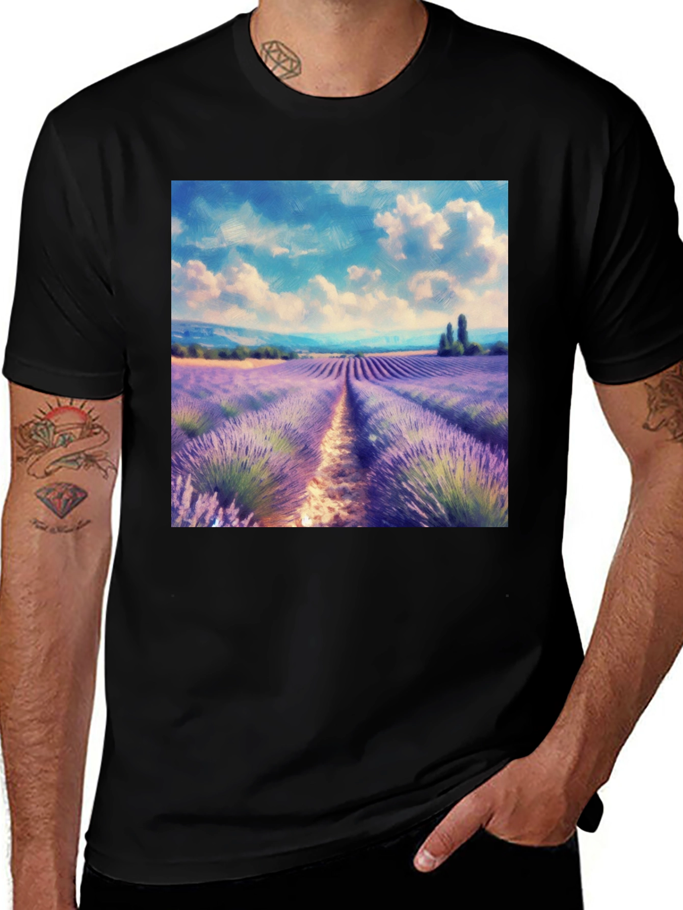 Variant 15 of Lavender Field Graphic T-Shirt