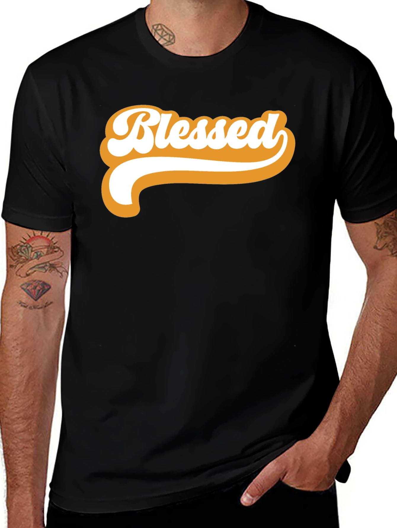 Variant 25 of Blessed Graphic Tee - Black T-Shirt