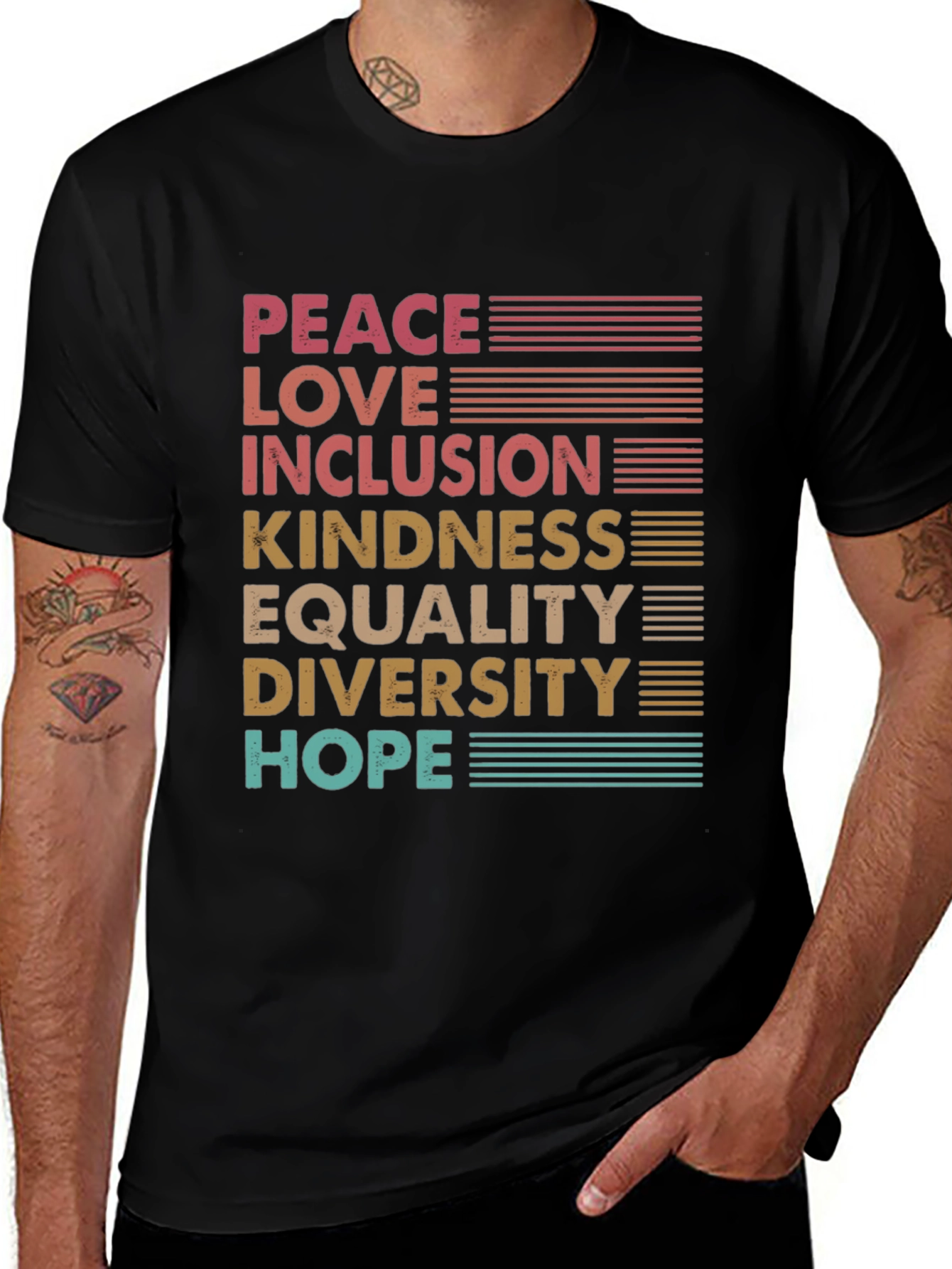 Variant 19 of Peace Love Inclusion Graphic Tee