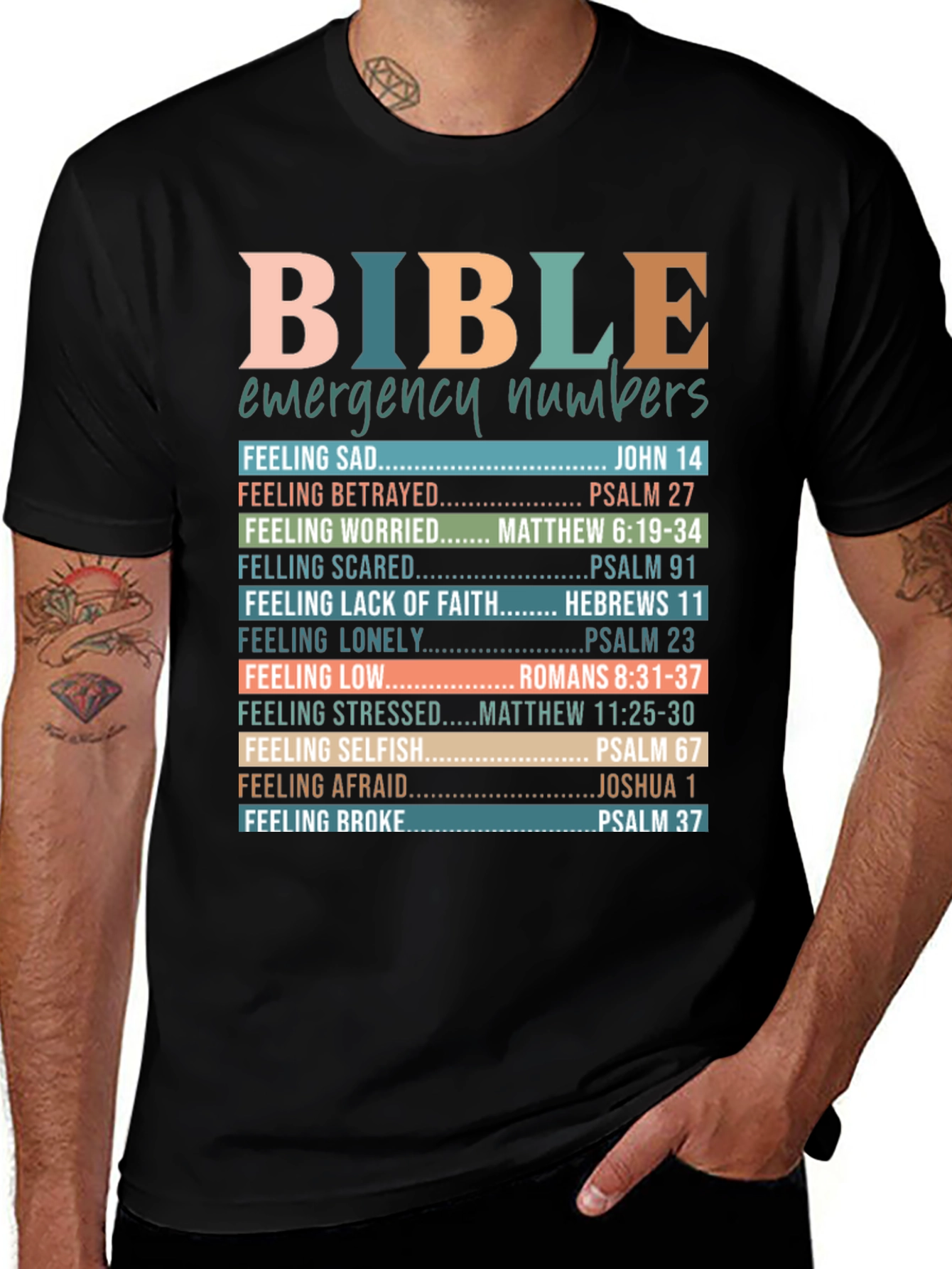Bible Emergency Numbers Christian T-Shirt
