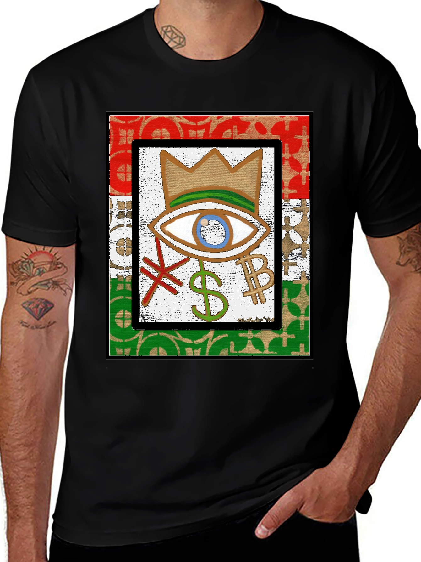 Variant 2 of Eye Crown Money T-Shirt - Black