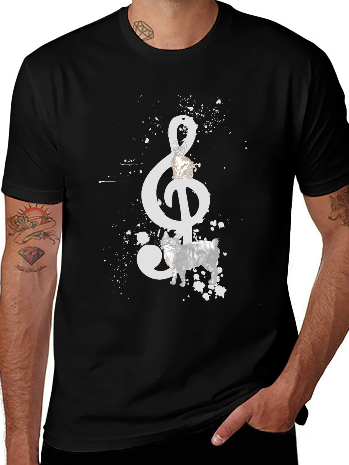 Variant 24 of Musical Note Dog Graphic Tee