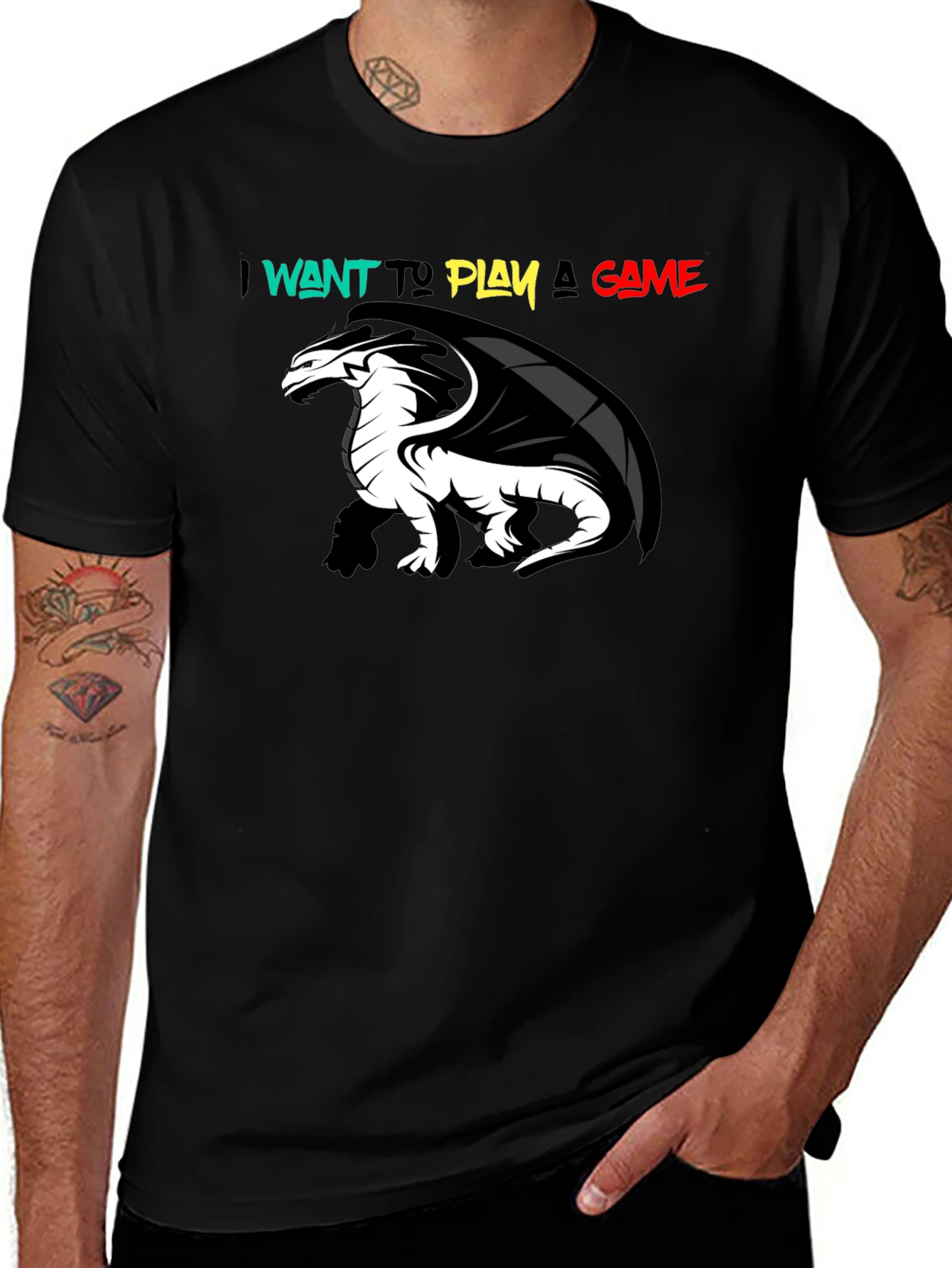 Variant 2 of Dragon Game T-Shirt - Black