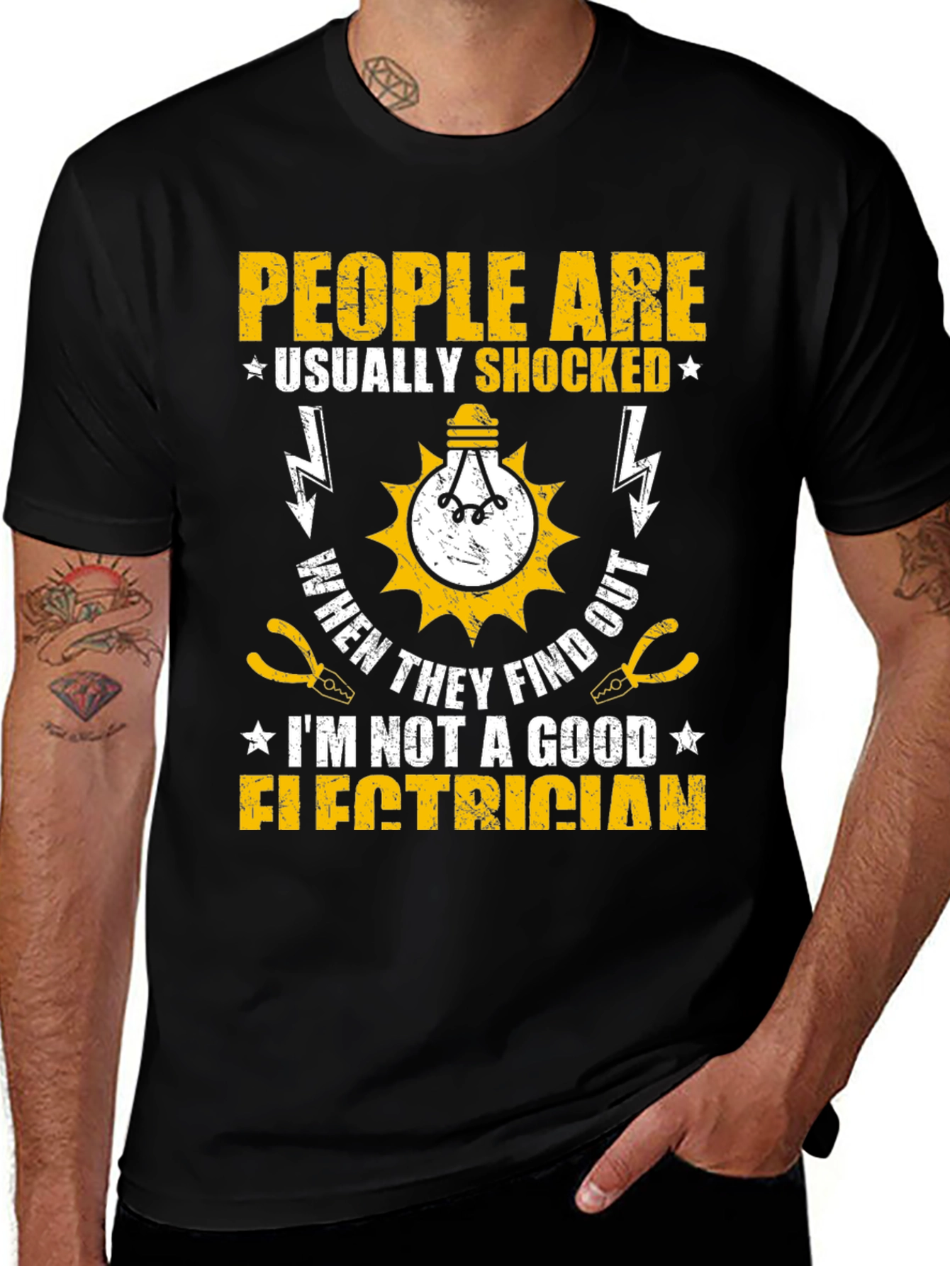 Variant 21 of Funny Electrician T-Shirt - People are Usually Shocked