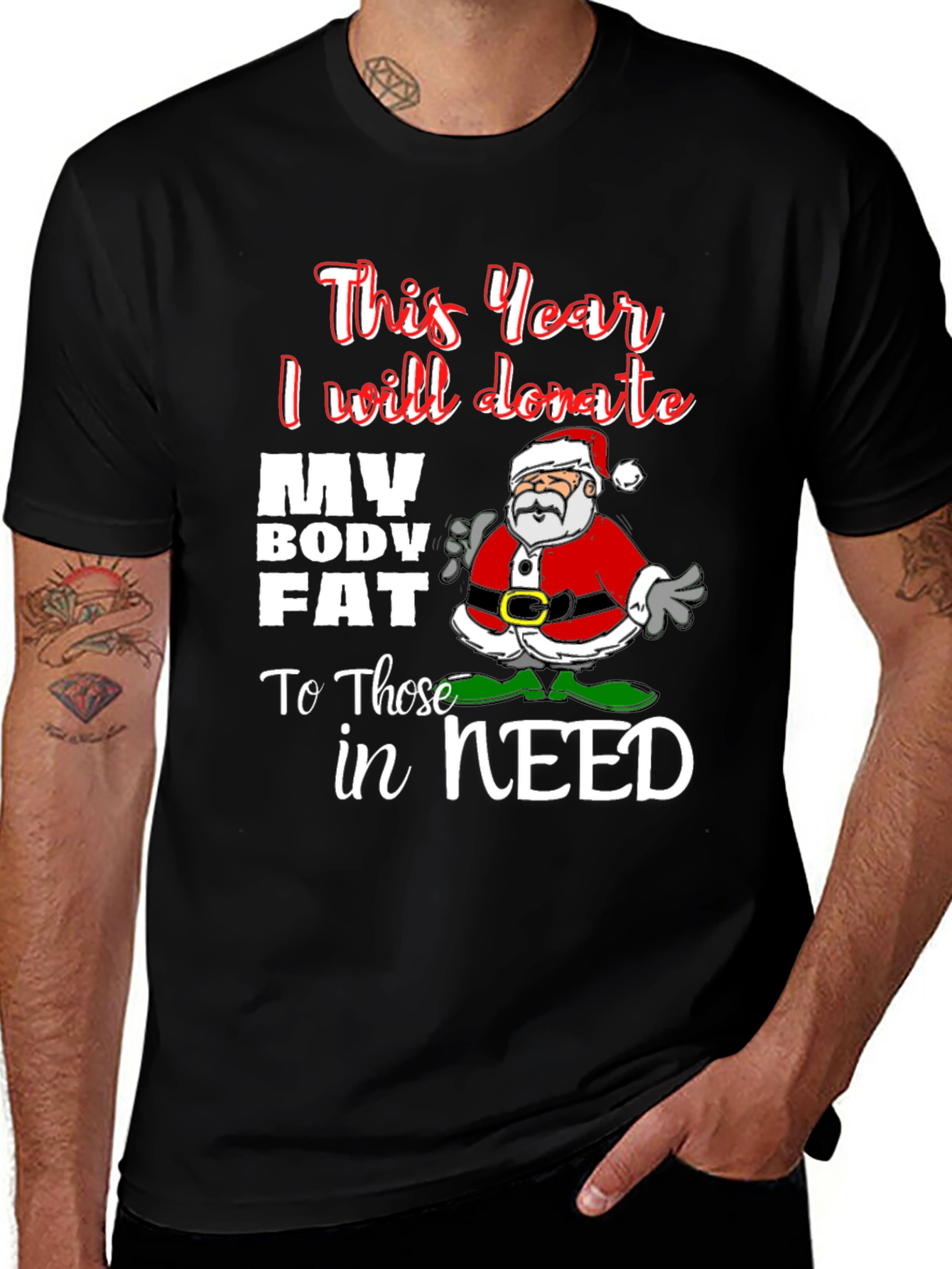 Funny Christmas Body Fat Donation T-Shirt