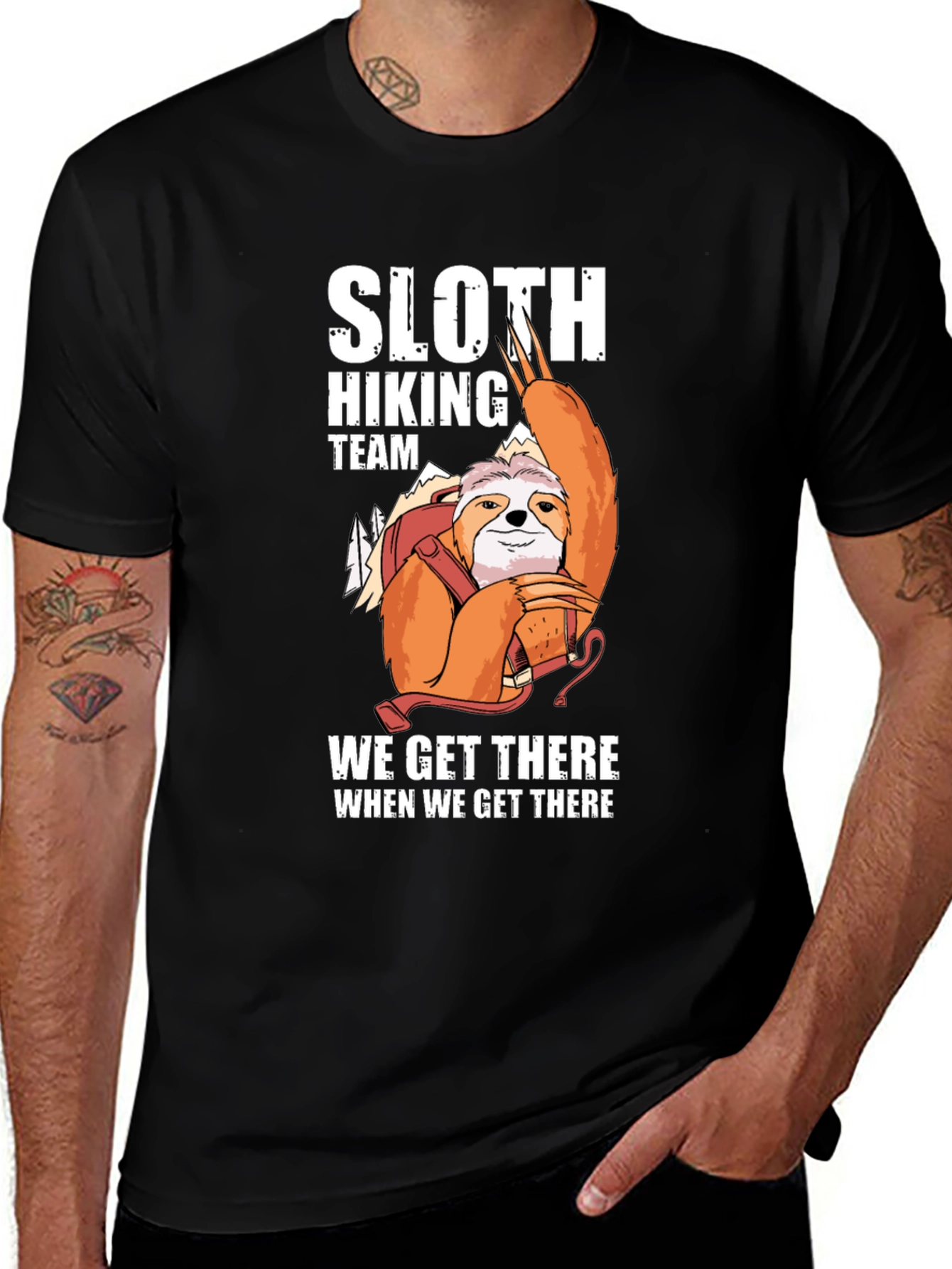 Variant 24 of Sloth Hiking Team T-Shirt Funny Outdoor Adventure Tee