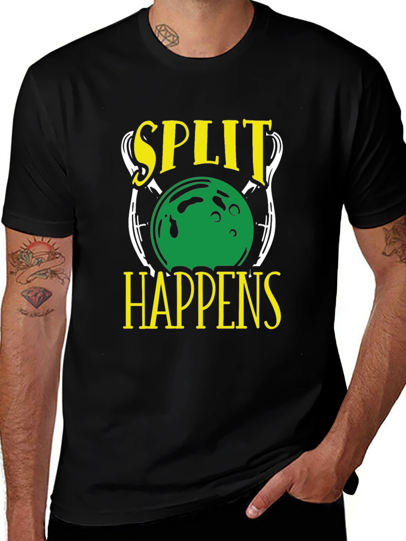 Variant 18 of Split Happens Bowling Graphic T-Shirt