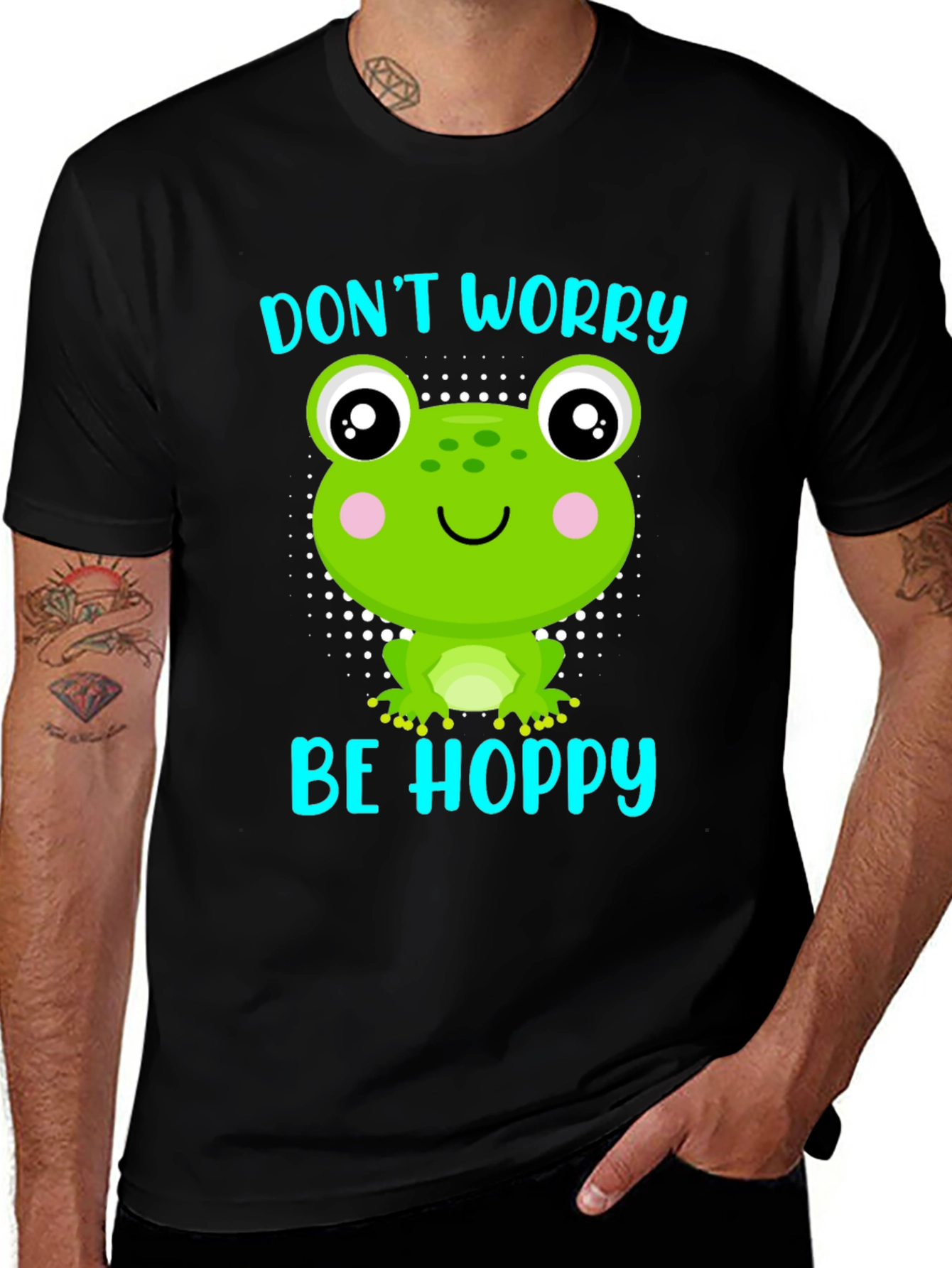 Variant 14 of Don't Worry Be Hoppy Frog Graphic T-Shirt