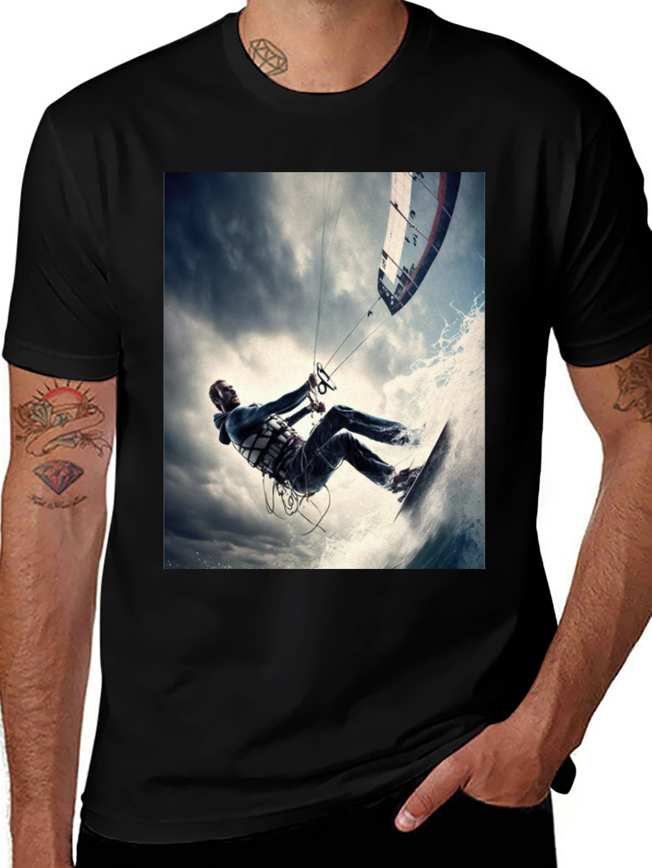 Variant 24 of Kitesurfing Graphic Tee - Thrill Seeker T-Shirt
