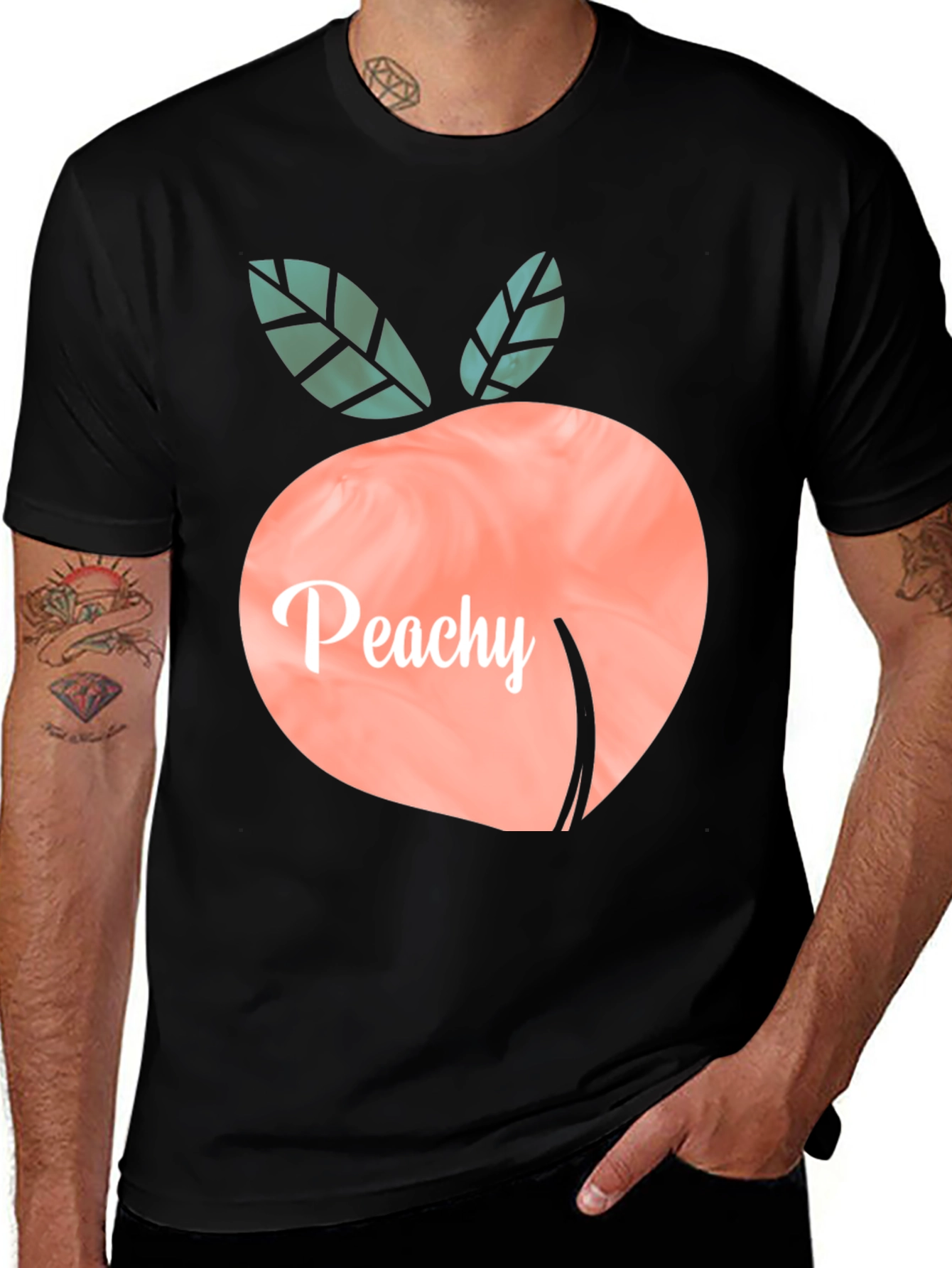 Variant 4 of Peachy Graphic Tee - Stylish Black T-Shirt