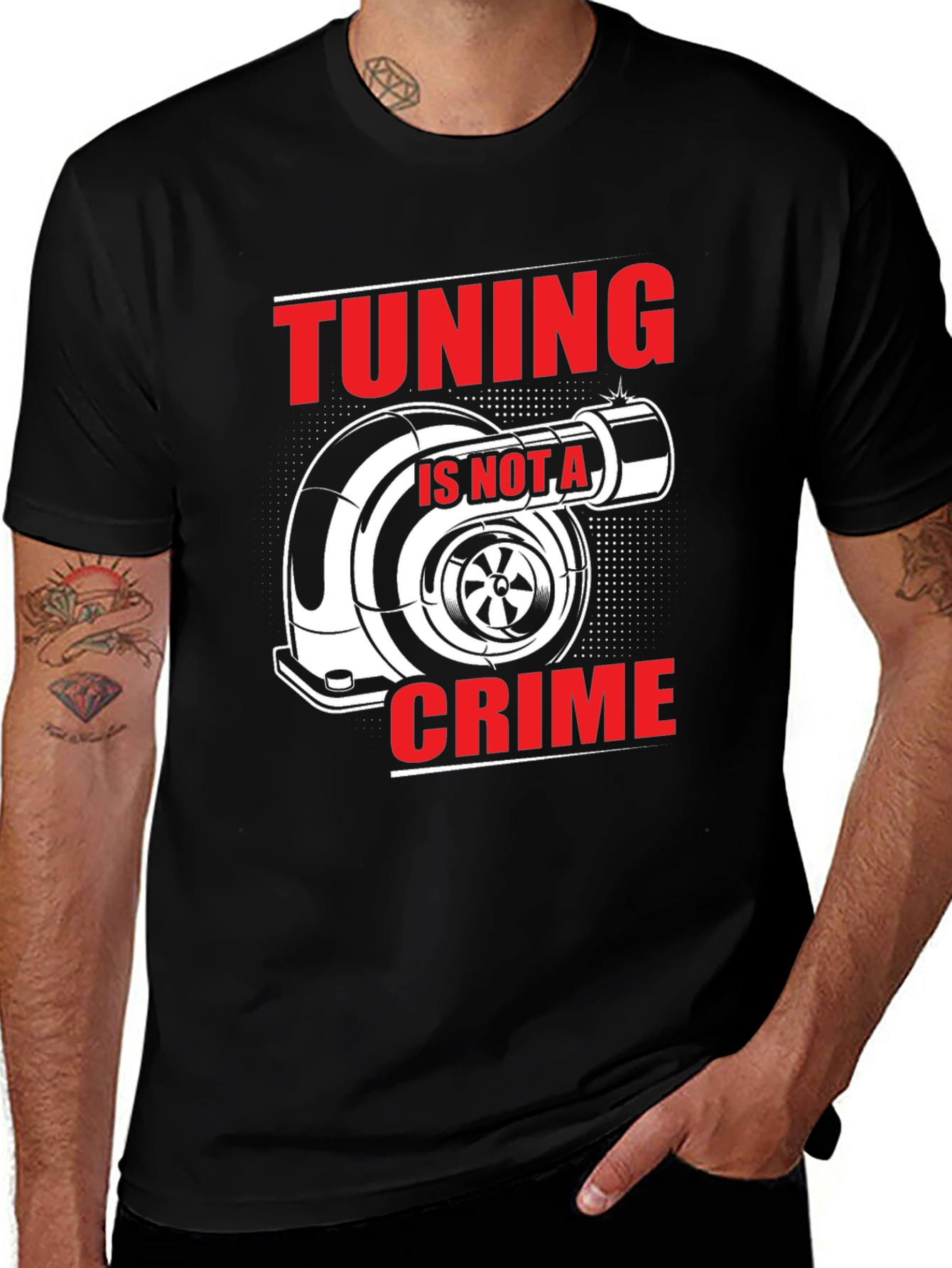 Variant 20 of Tuning Is Not A Crime Graphic Tee - Automotive Enthusiast Shirt
