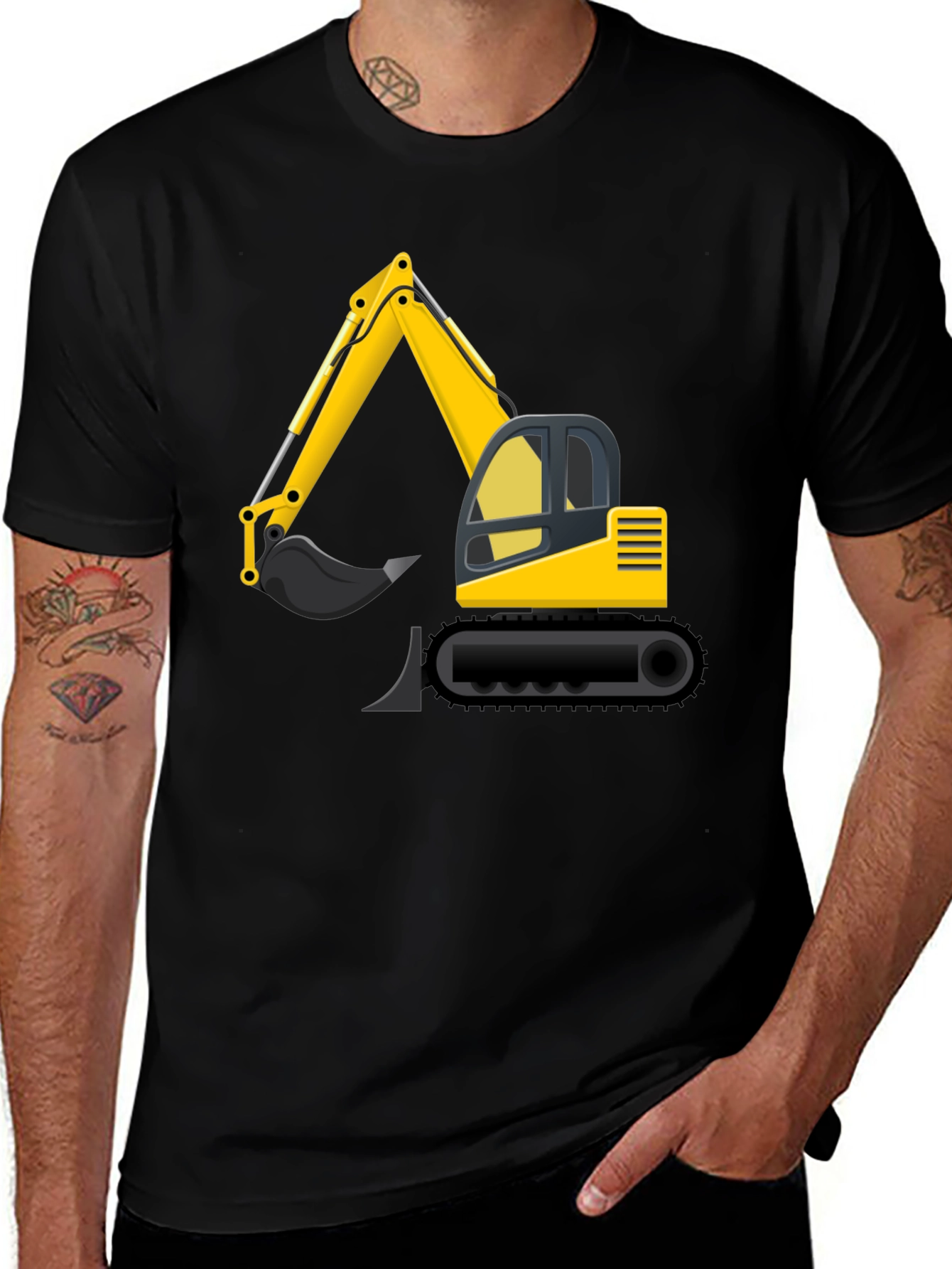 Excavator Graphic Tee - Construction Vehicle Shirt