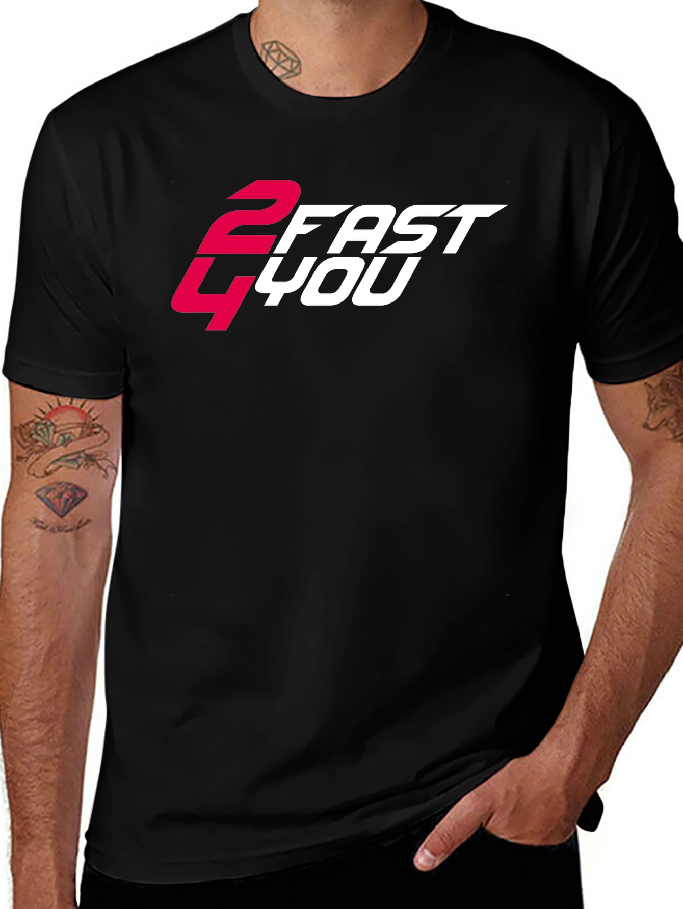 Variant 19 of 2 Fast 4 You Graphic Tee - Cool Black T-Shirt