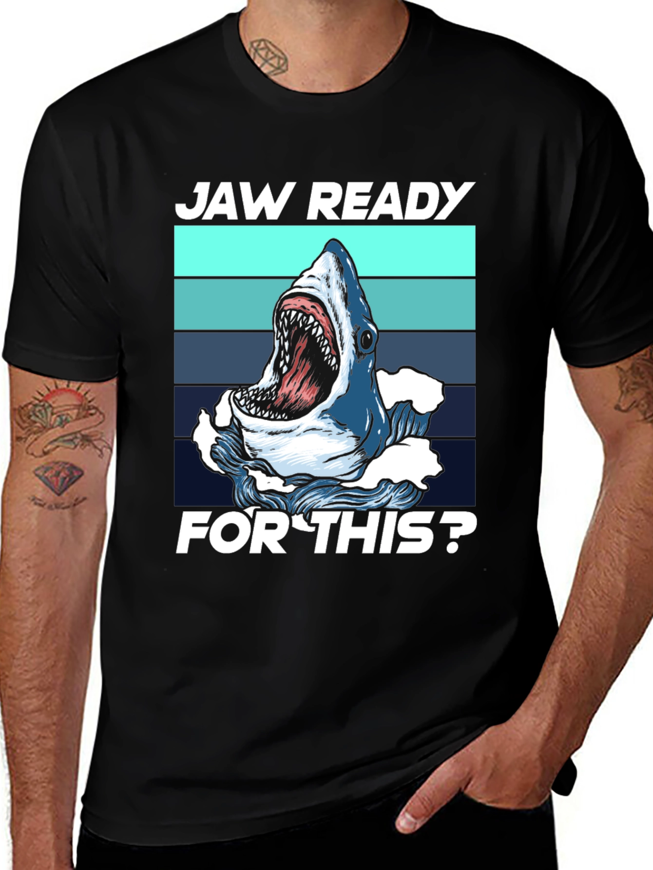 Variant 4 of Jaw Ready Shark Graphic Tee
