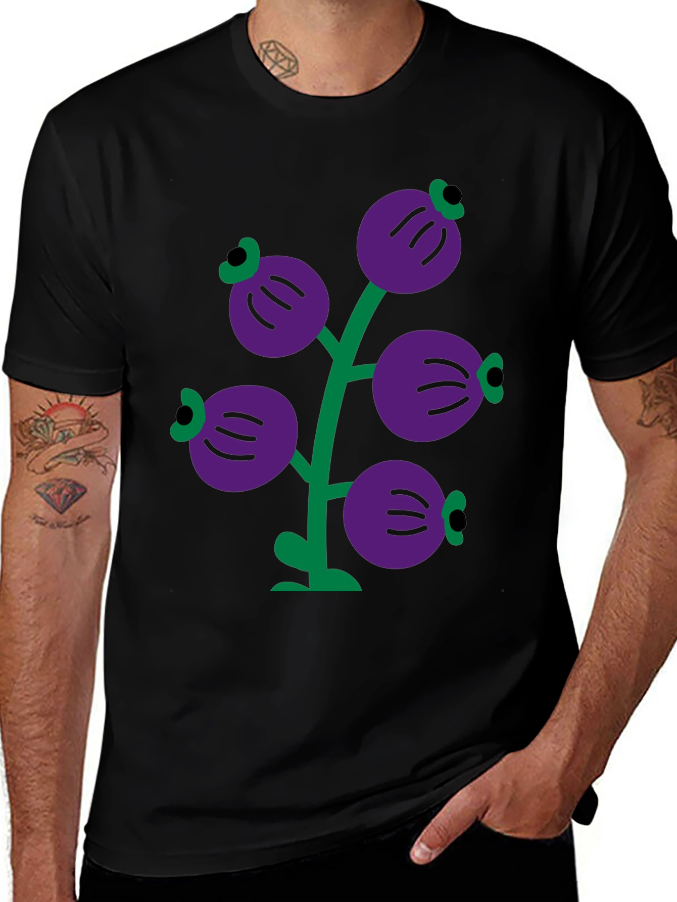 Variant 10 of Purple Berry Plant Graphic Tee