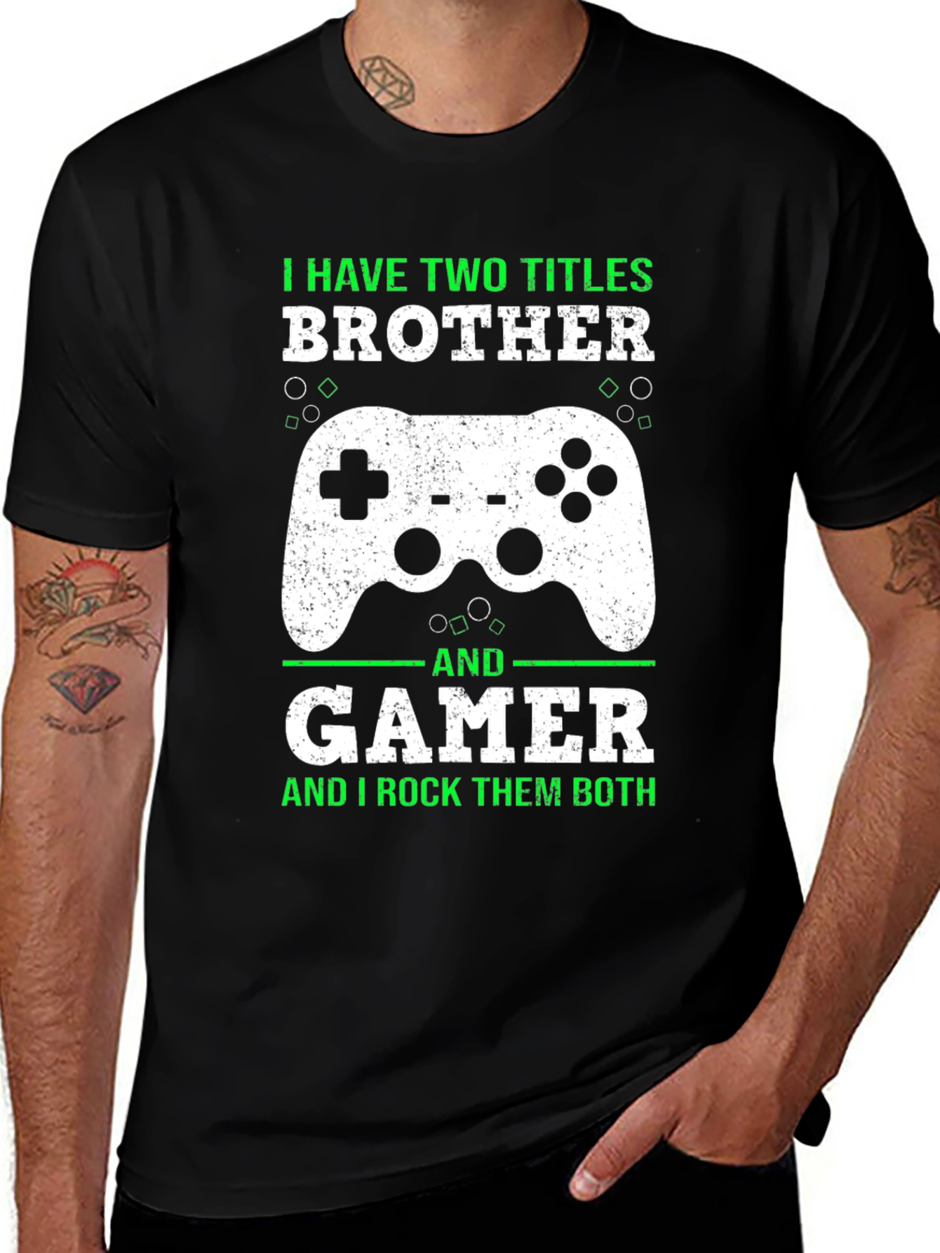 Variant 28 of Brother Gamer T-Shirt - Two Titles One Awesome Tee