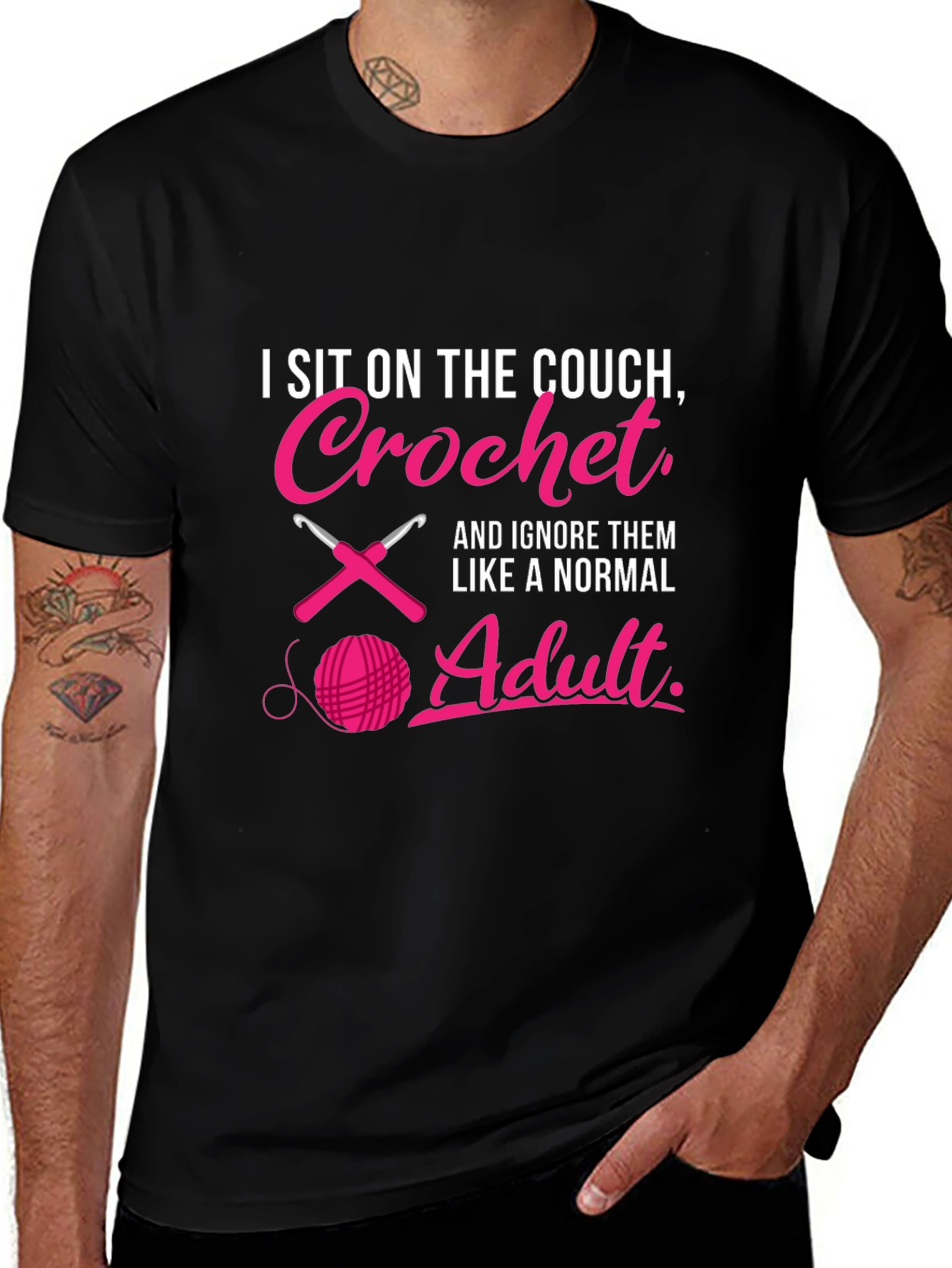 Variant 2 of Crochet Adult T-Shirt - Funny Hobby Tee