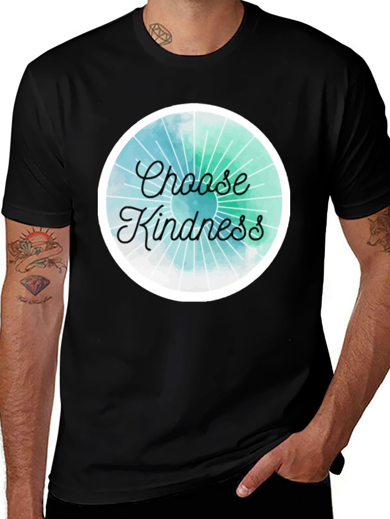 Variant 7 of Choose Kindness Graphic Tee - Black Cotton Blend