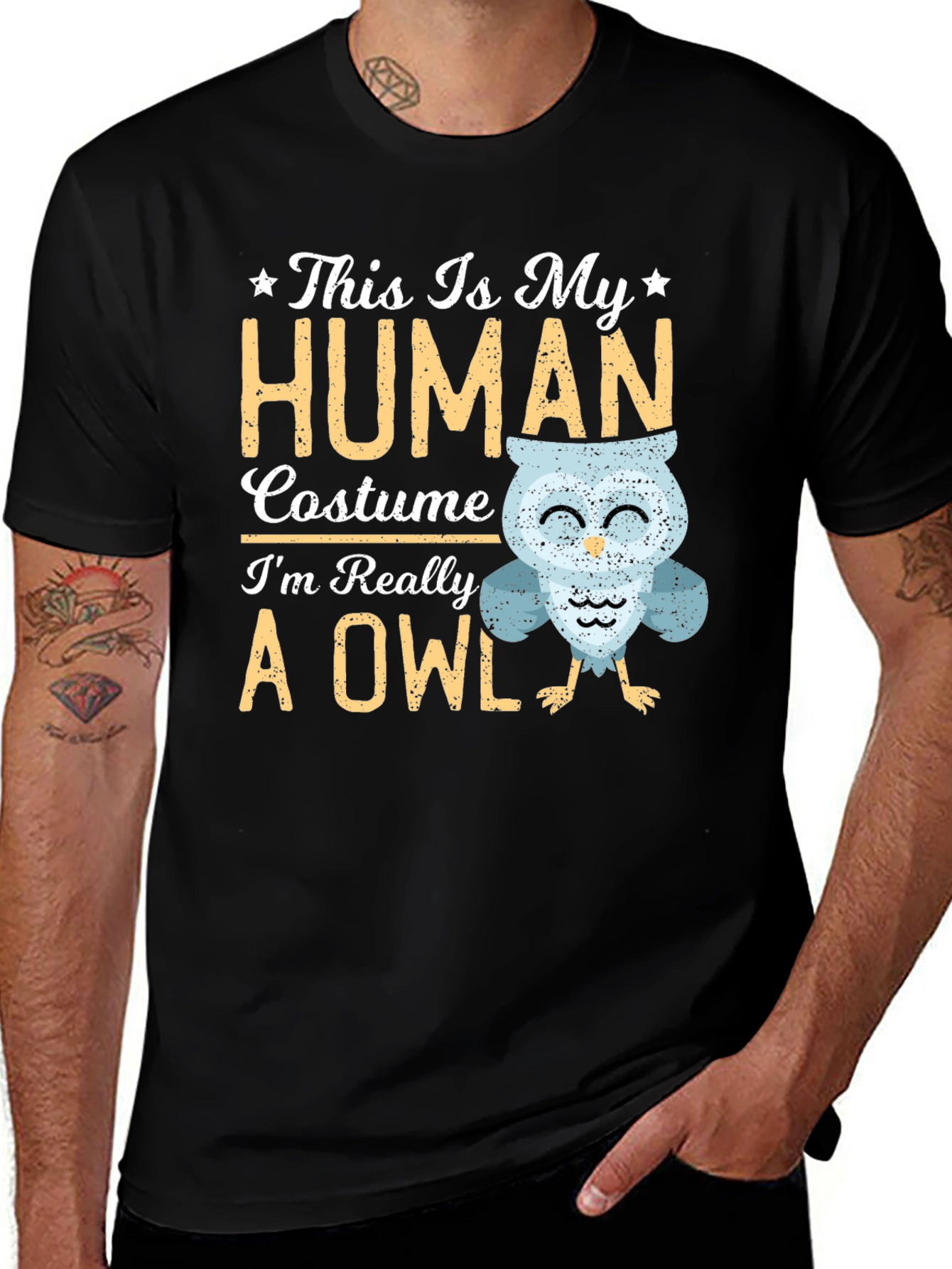 Variant 12 of Funny Owl T-Shirt - My Human Costume