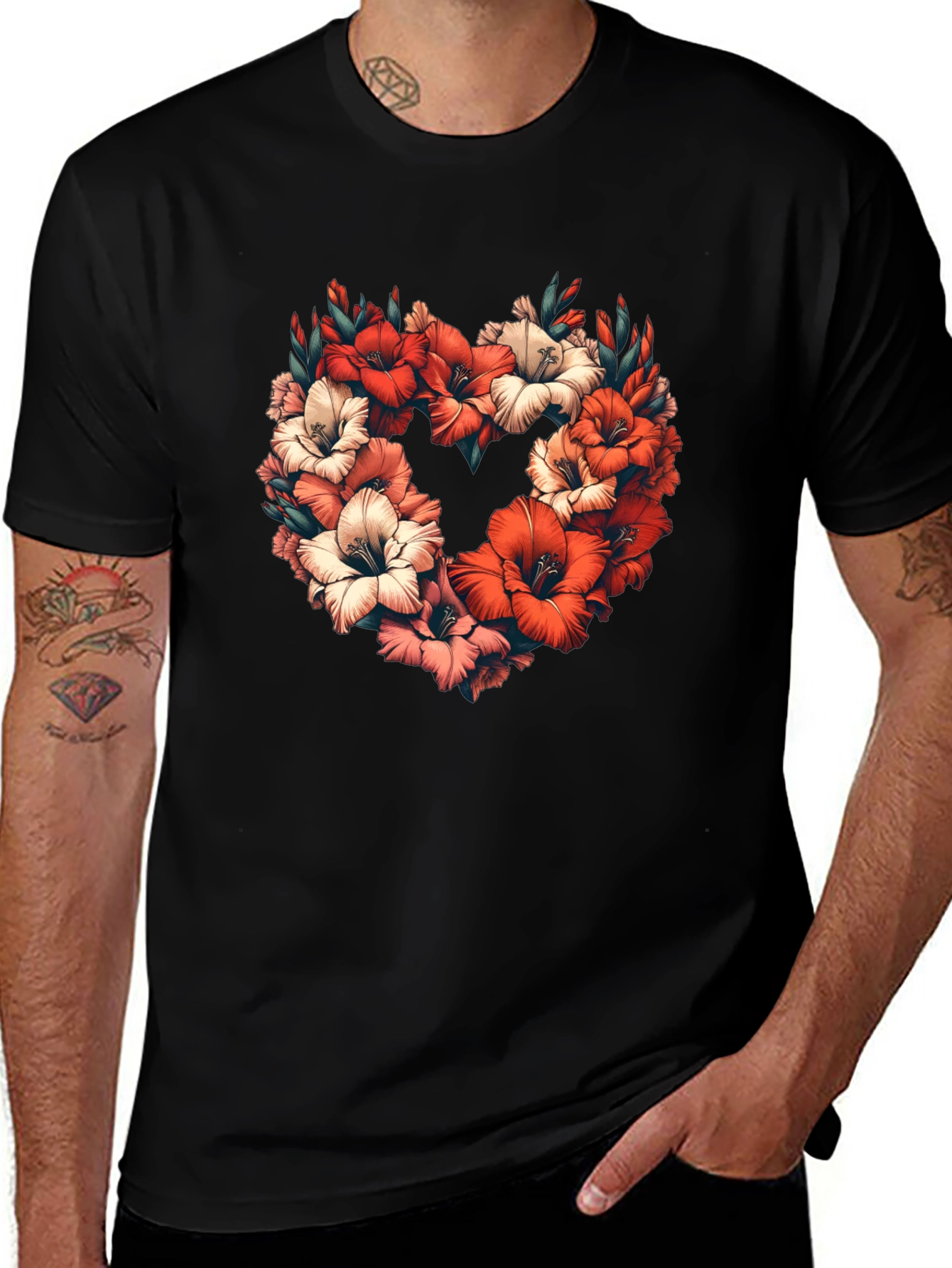 Variant 28 of Floral Heart Graphic T-Shirt