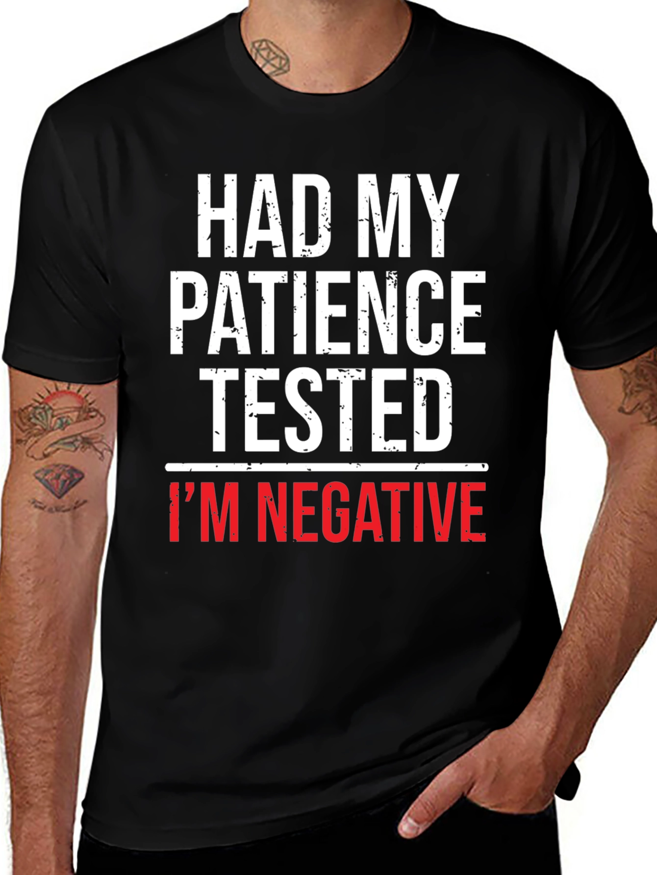 Variant 23 of Humorous "Had My Patience Tested" Graphic Tee