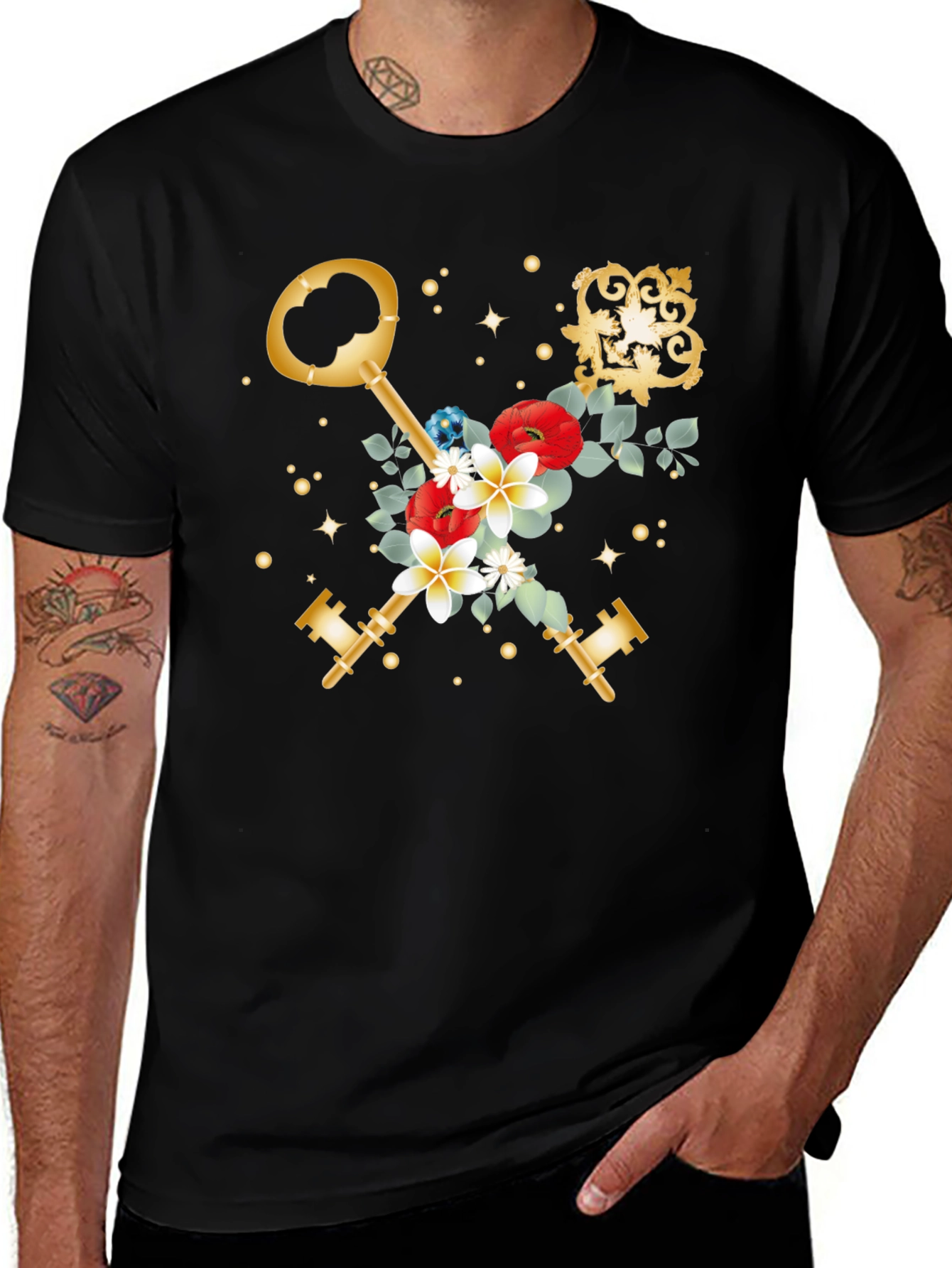 Variant 25 of Floral Keys Graphic T-Shirt