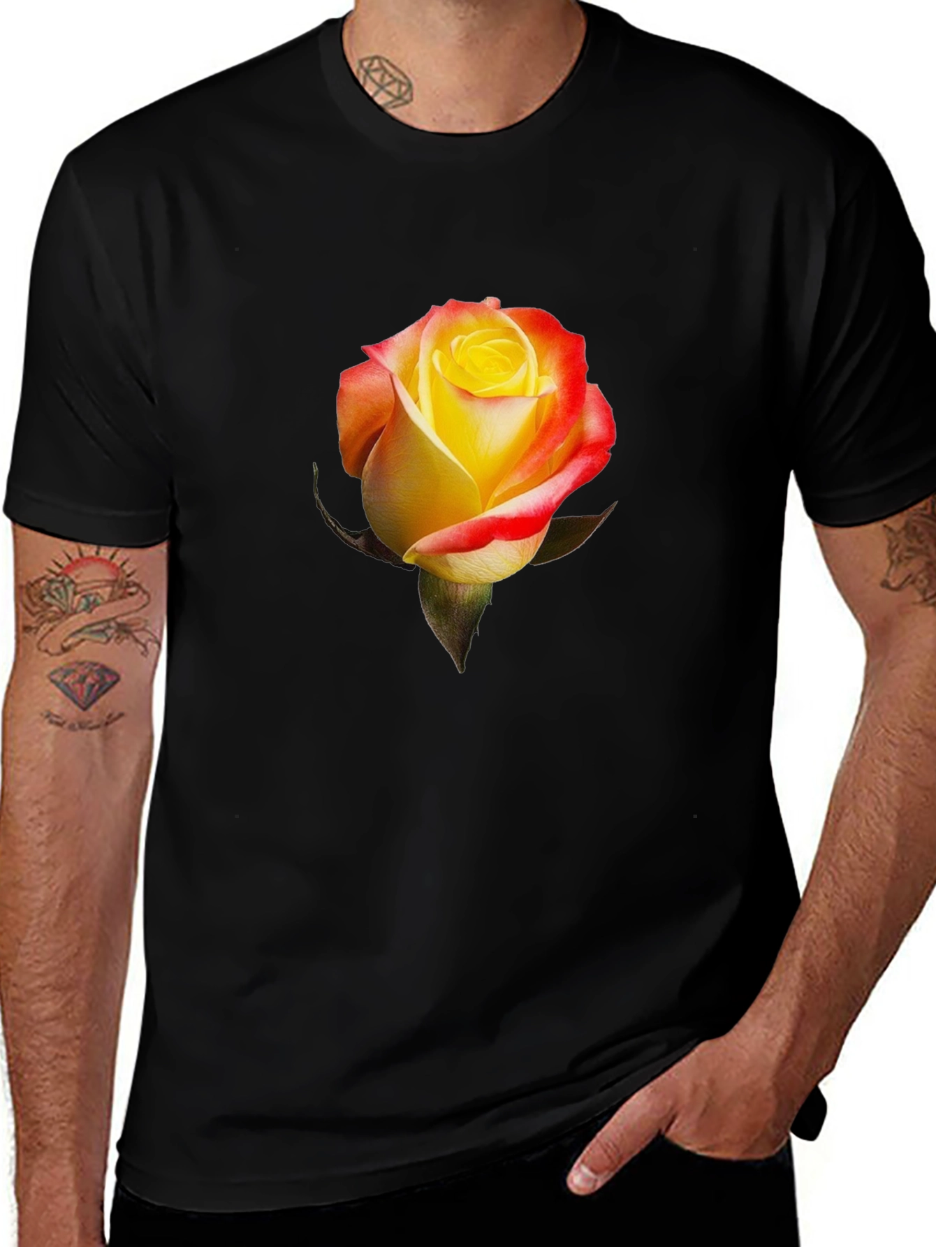 Variant 24 of Rose Graphic T-Shirt - Stylish Floral Design