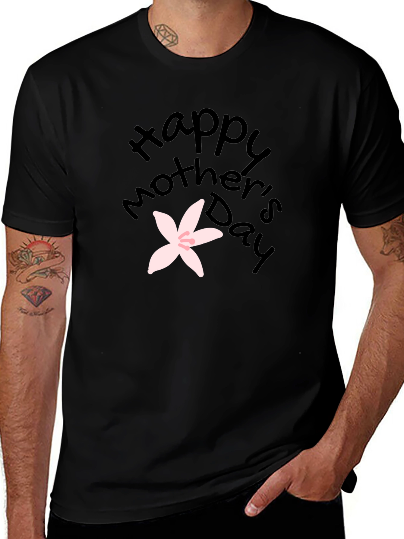 Happy Mother's Day T-Shirt with Flower Graphic