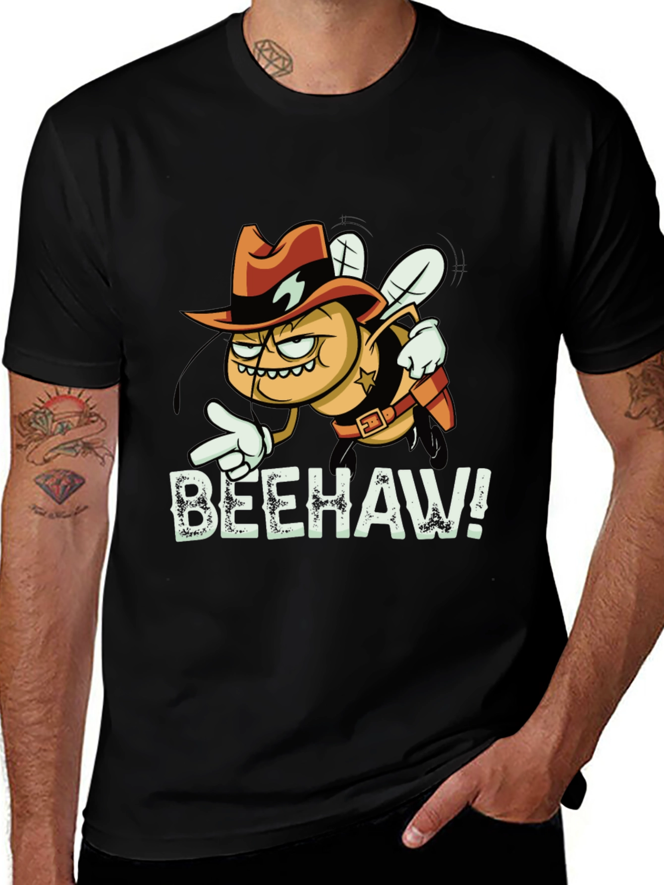 Variant 19 of Beehaw T-Shirt - Cowboy Bee Cartoon Tee