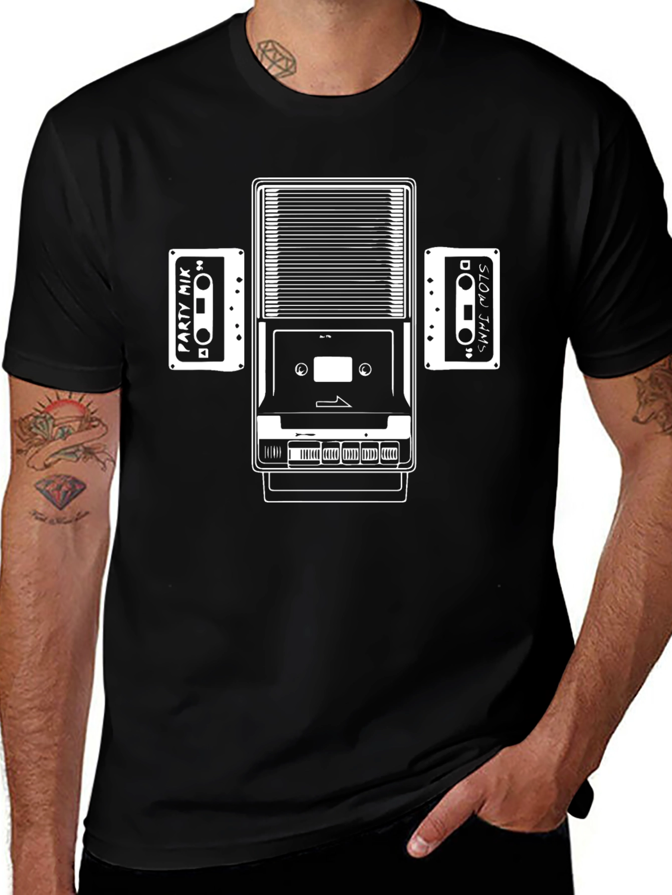 Variant 9 of Retro Mixtape T-Shirt - Vintage Cassette Player Design