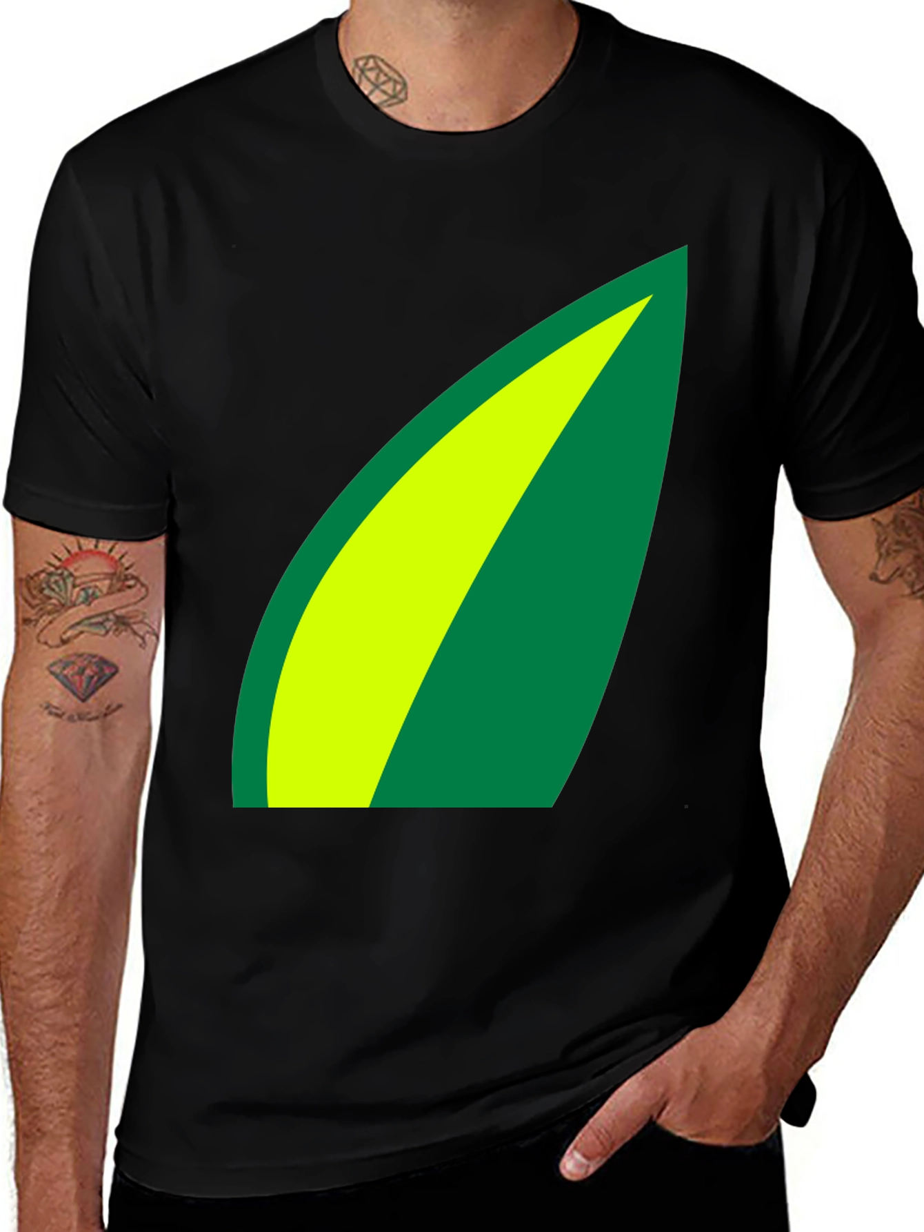 Variant 15 of Stylish Green & Yellow Graphic Tee