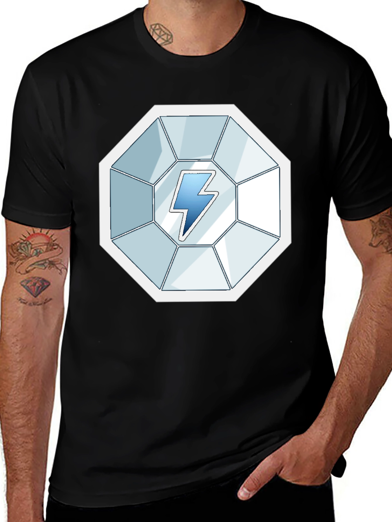 Variant 8 of Electric Octagon T-Shirt - Stylish Black Tee