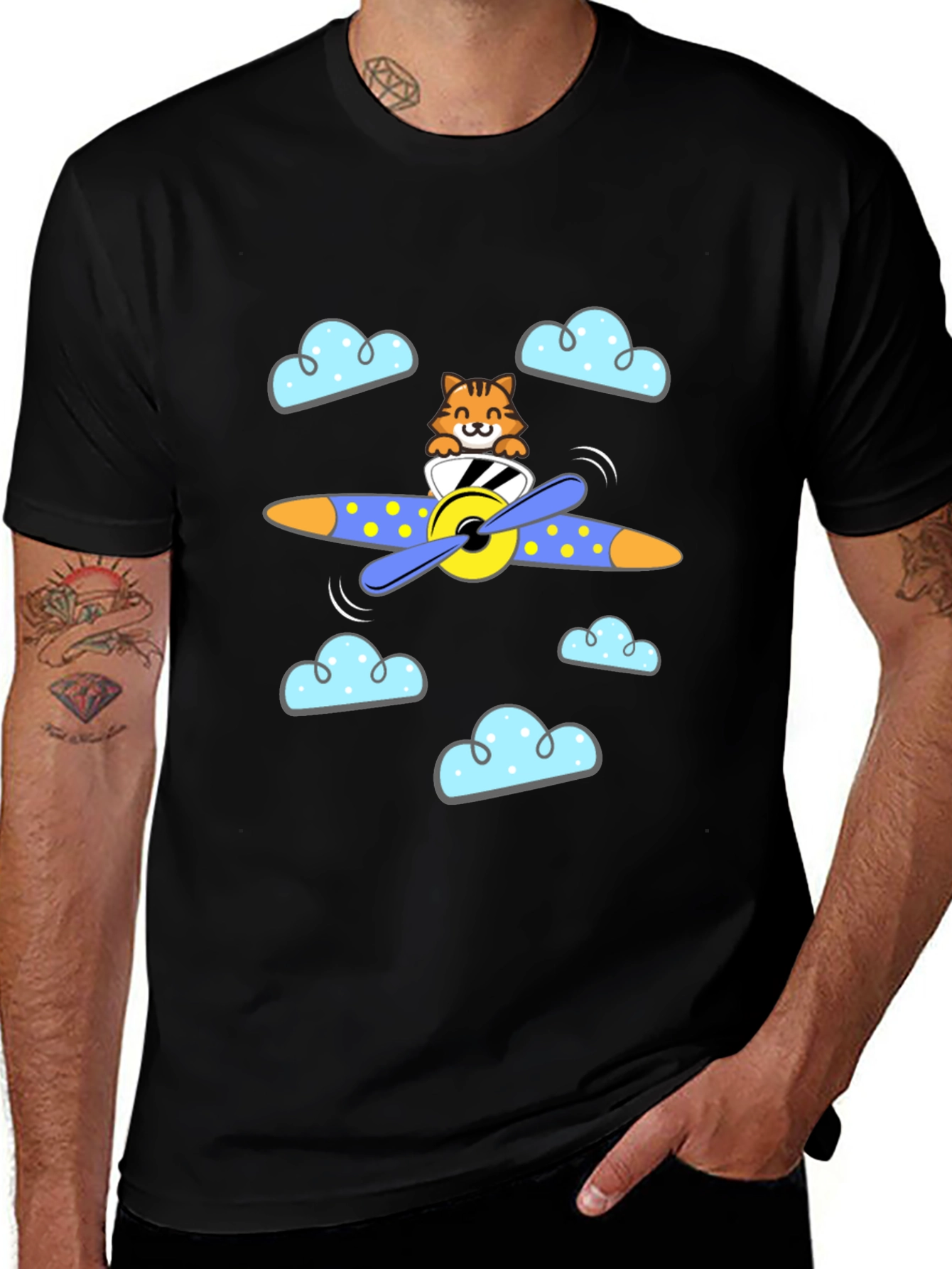 Variant 4 of Cat Pilot T-Shirt - Airplane Adventure