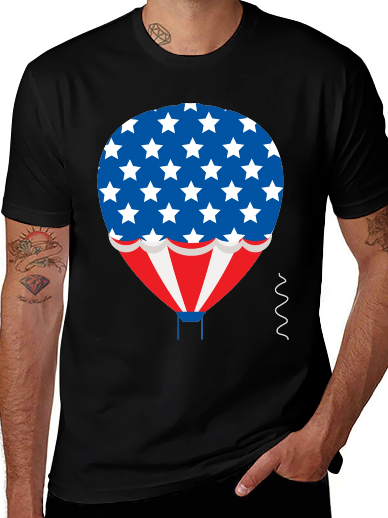 Variant 5 of Patriotic Hot Air Balloon Graphic T-Shirt