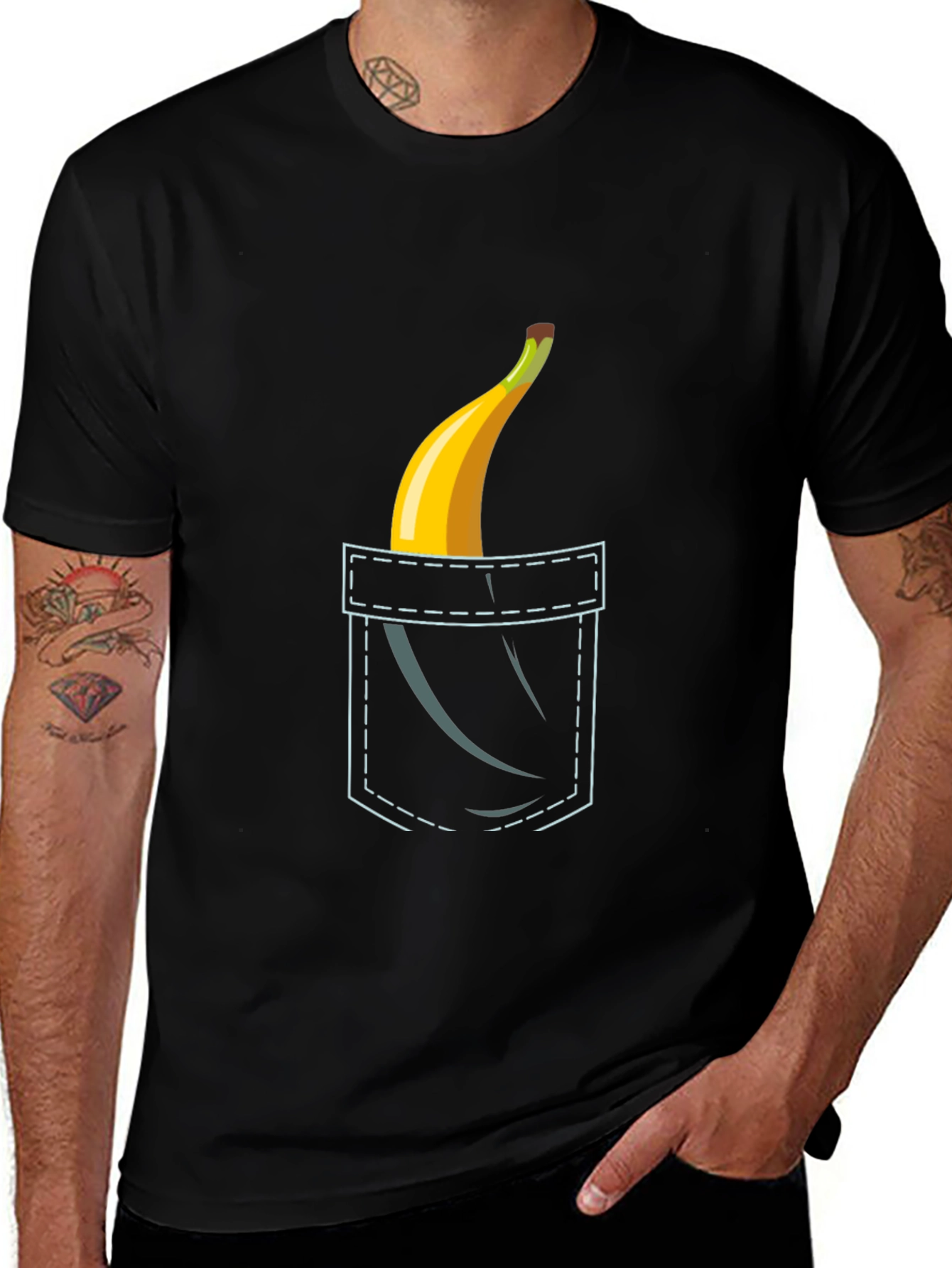 Variant 30 of Banana Pocket Graphic Tee - Funny Novelty Shirt