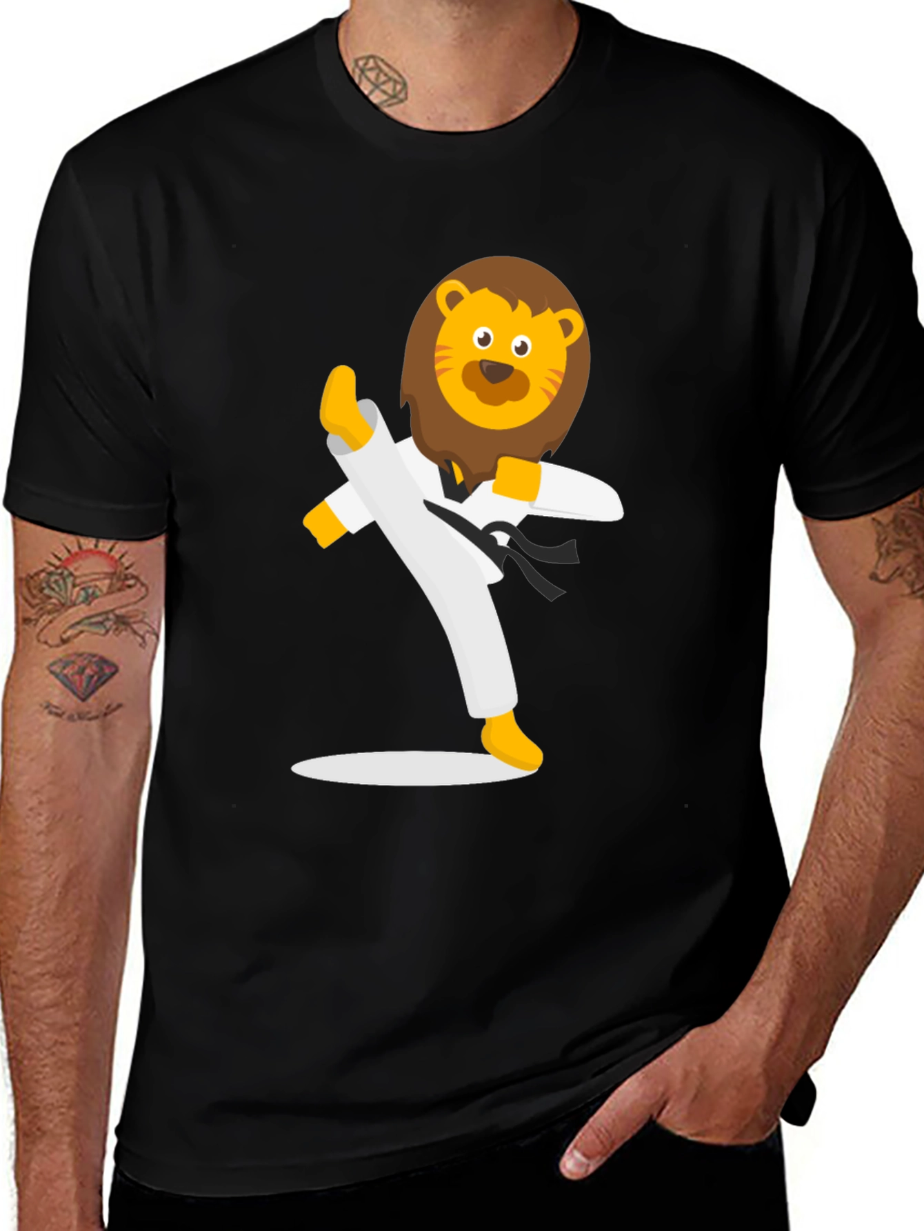 Variant 30 of Lion Karate T-Shirt - Cool Martial Arts Animal Tee
