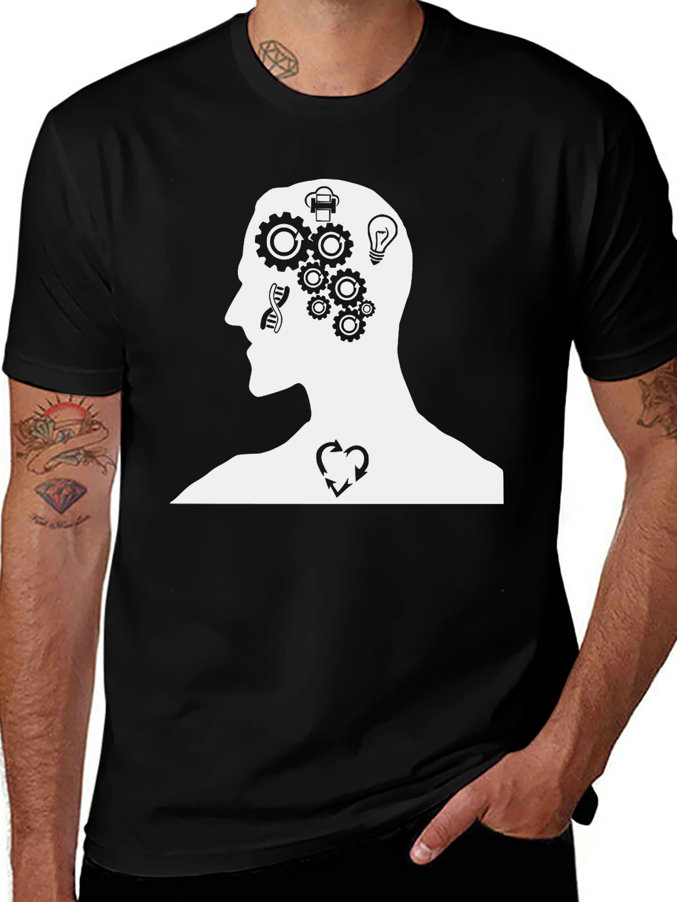 Variant 10 of Mind & Heart Graphic T-Shirt - Black