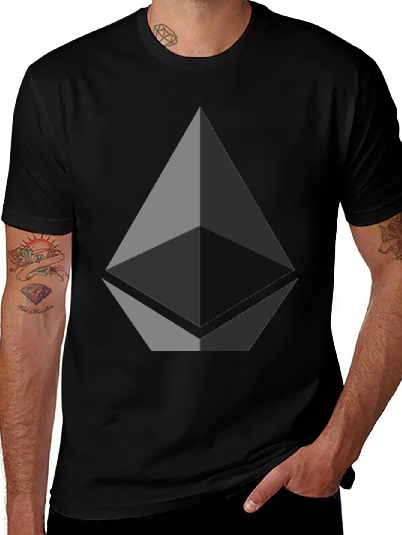 Ethereum Logo Black T-Shirt - Crypto Tee