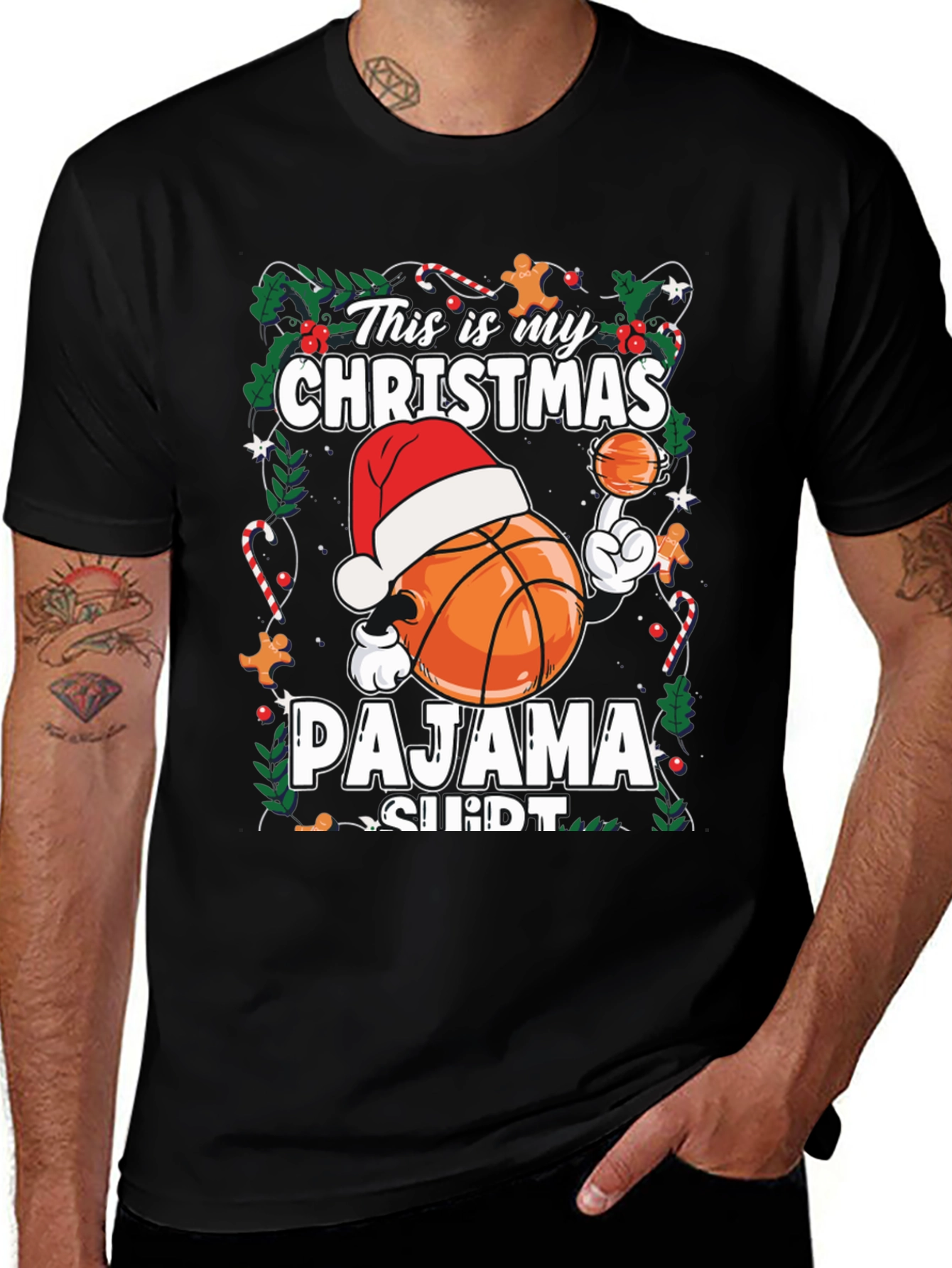 Christmas Basketball Pajama Shirt