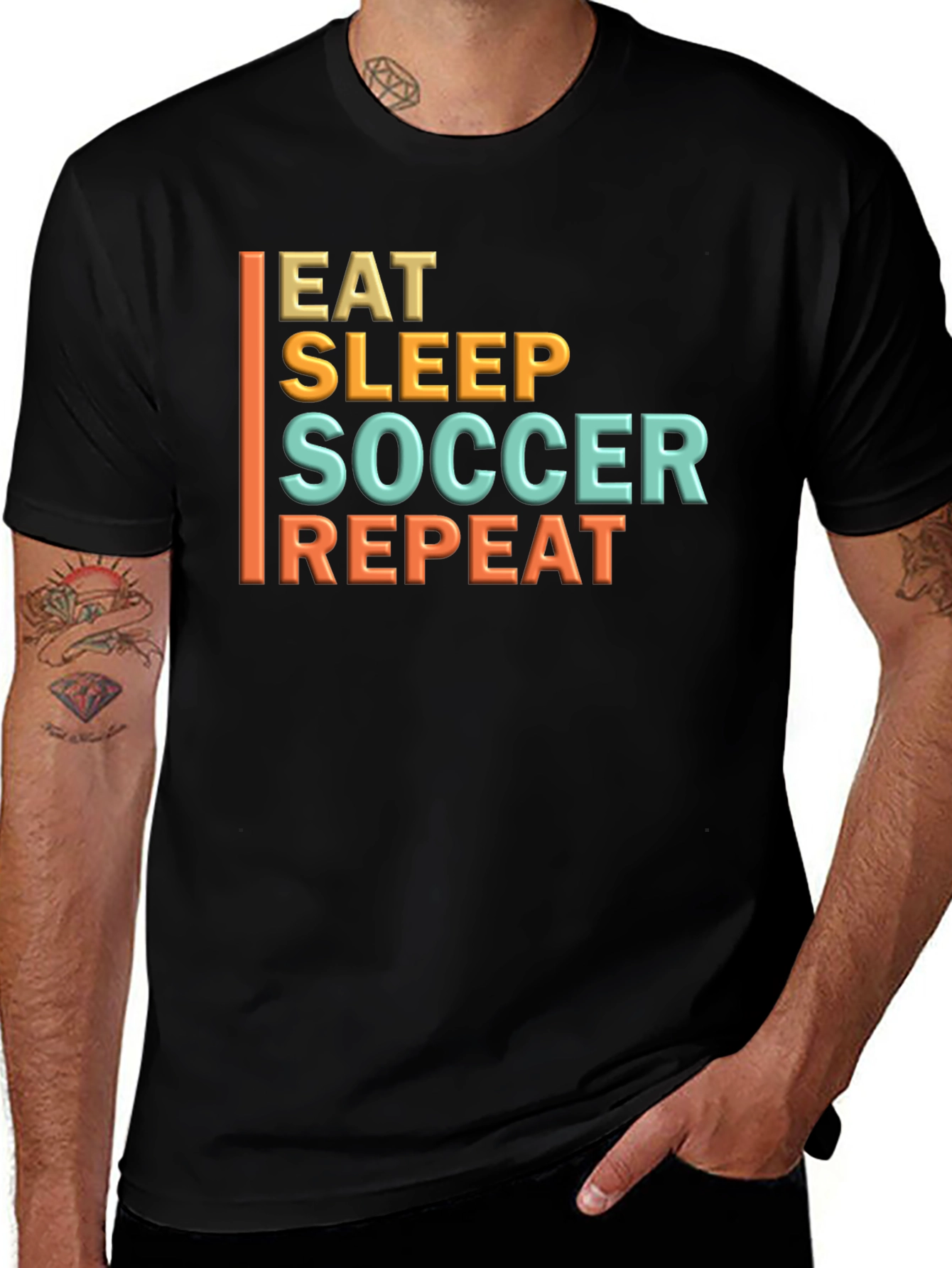 Variant 9 of Eat Sleep Soccer Repeat Men's Graphic T-Shirt