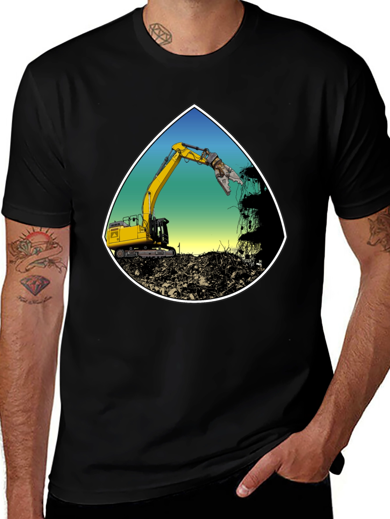 Demolition Excavator T-Shirt - Construction Worker Tee