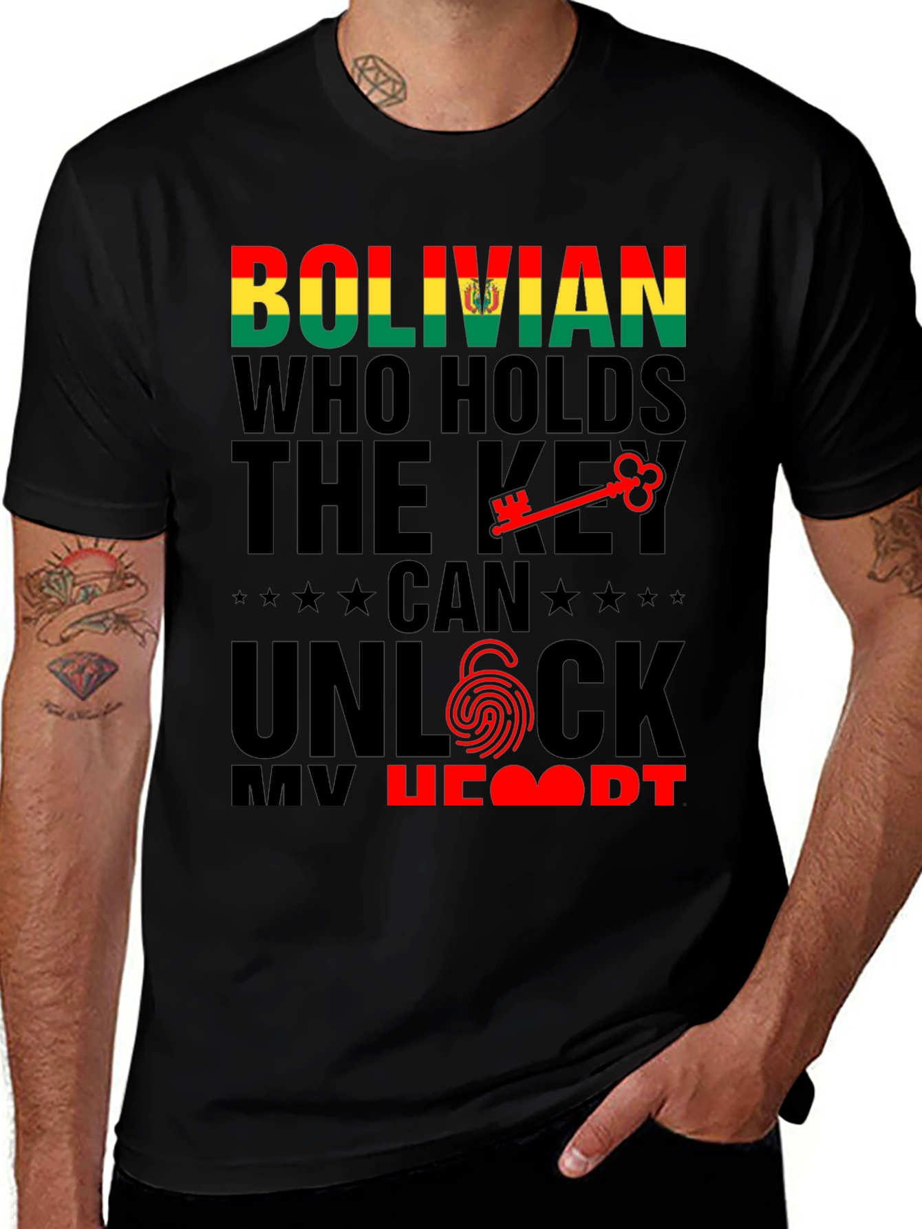 Bolivian Key to My Heart Graphic Tee