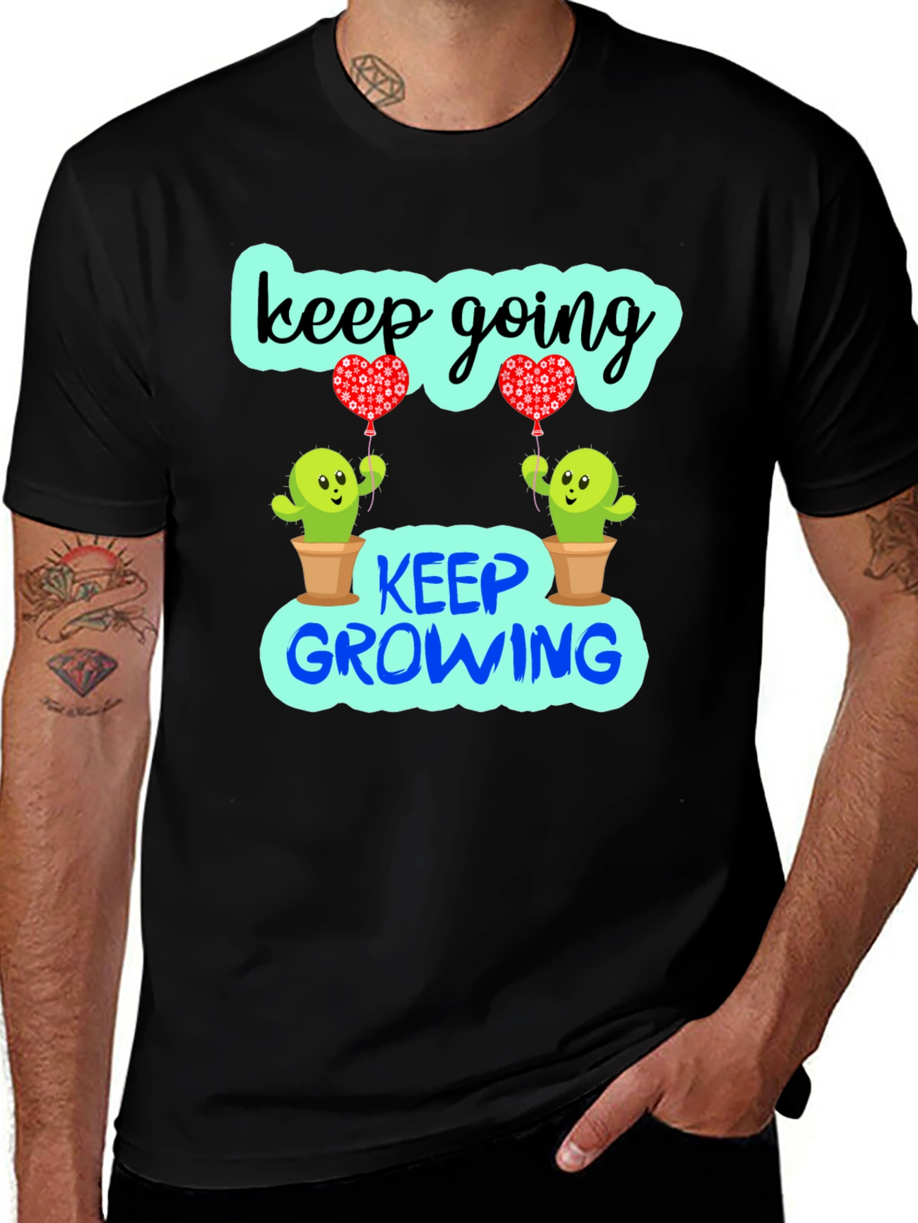 Variant 5 of Keep Going Growing Cactus Graphic T-Shirt