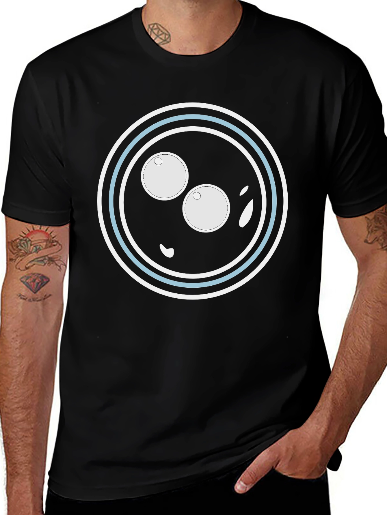 Variant 19 of Abstract Circle Graphic Black T-Shirt