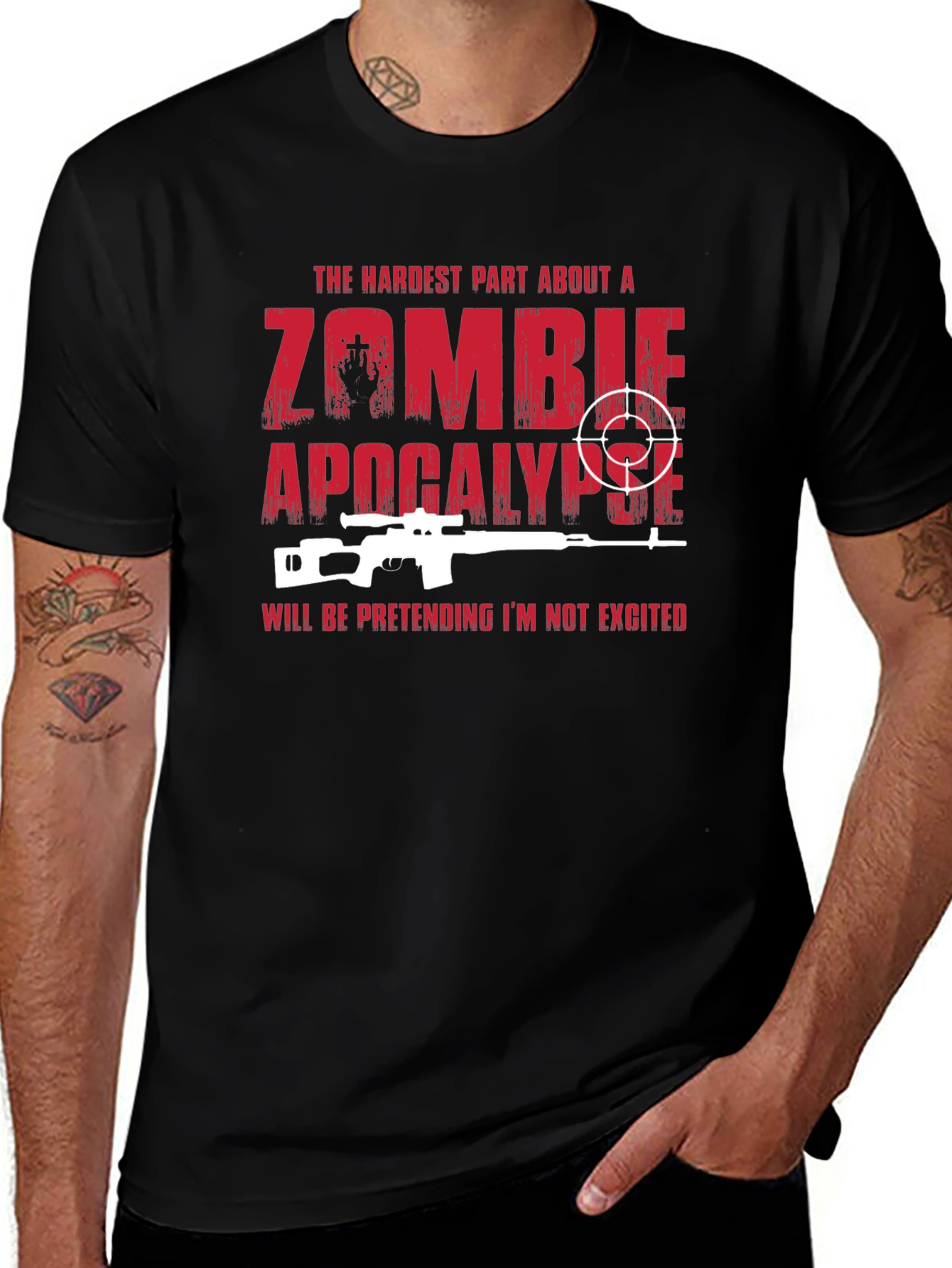 Variant 20 of Zombie Apocalypse Sniper Graphic T-Shirt